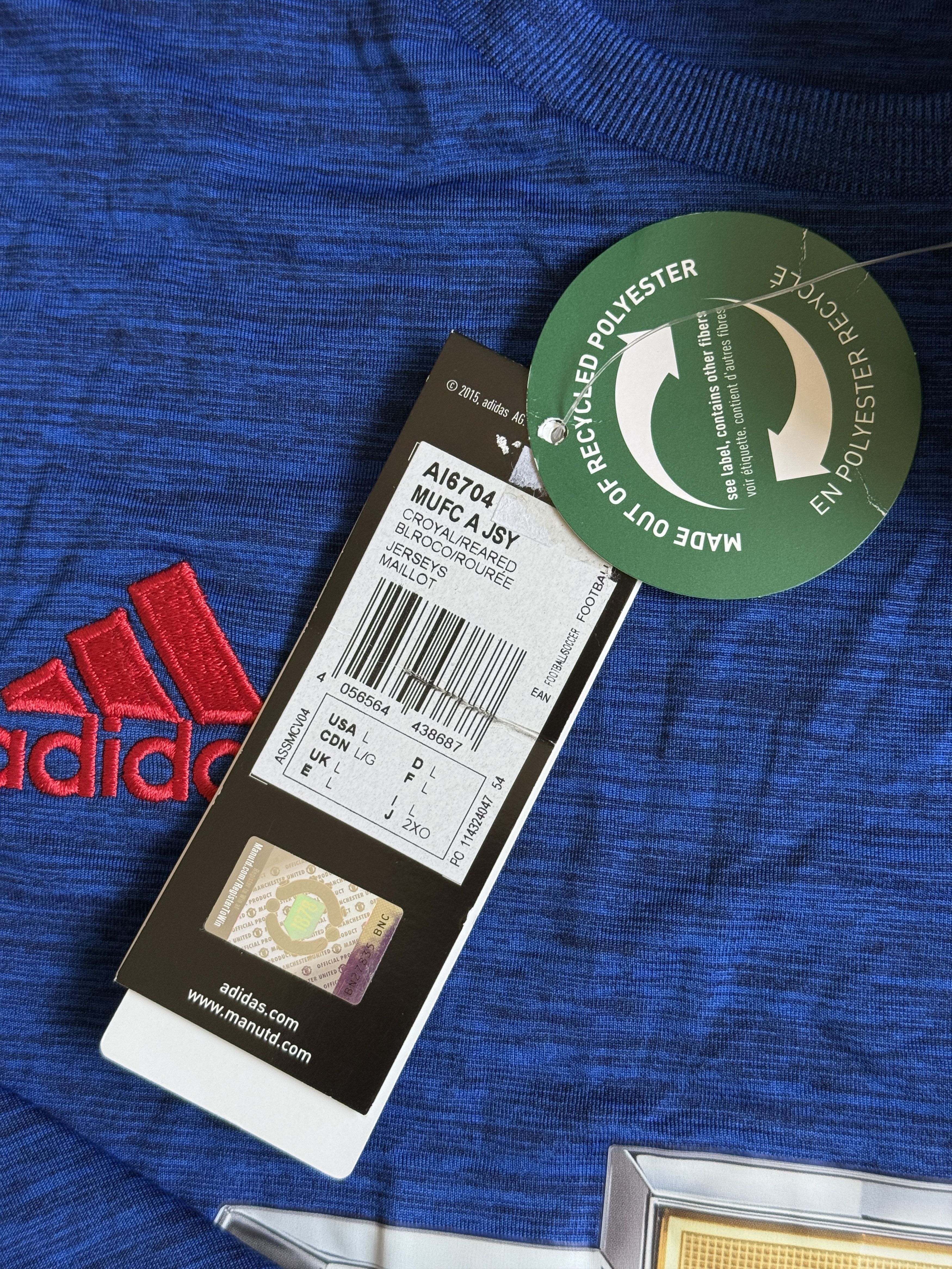 Adidas MANCHESTER UNITED 2016 2017 FOOTBALL SHIRT JERSEY ADIDAS L Size US L / EU 52-54 / 3 - 4 Thumbnail