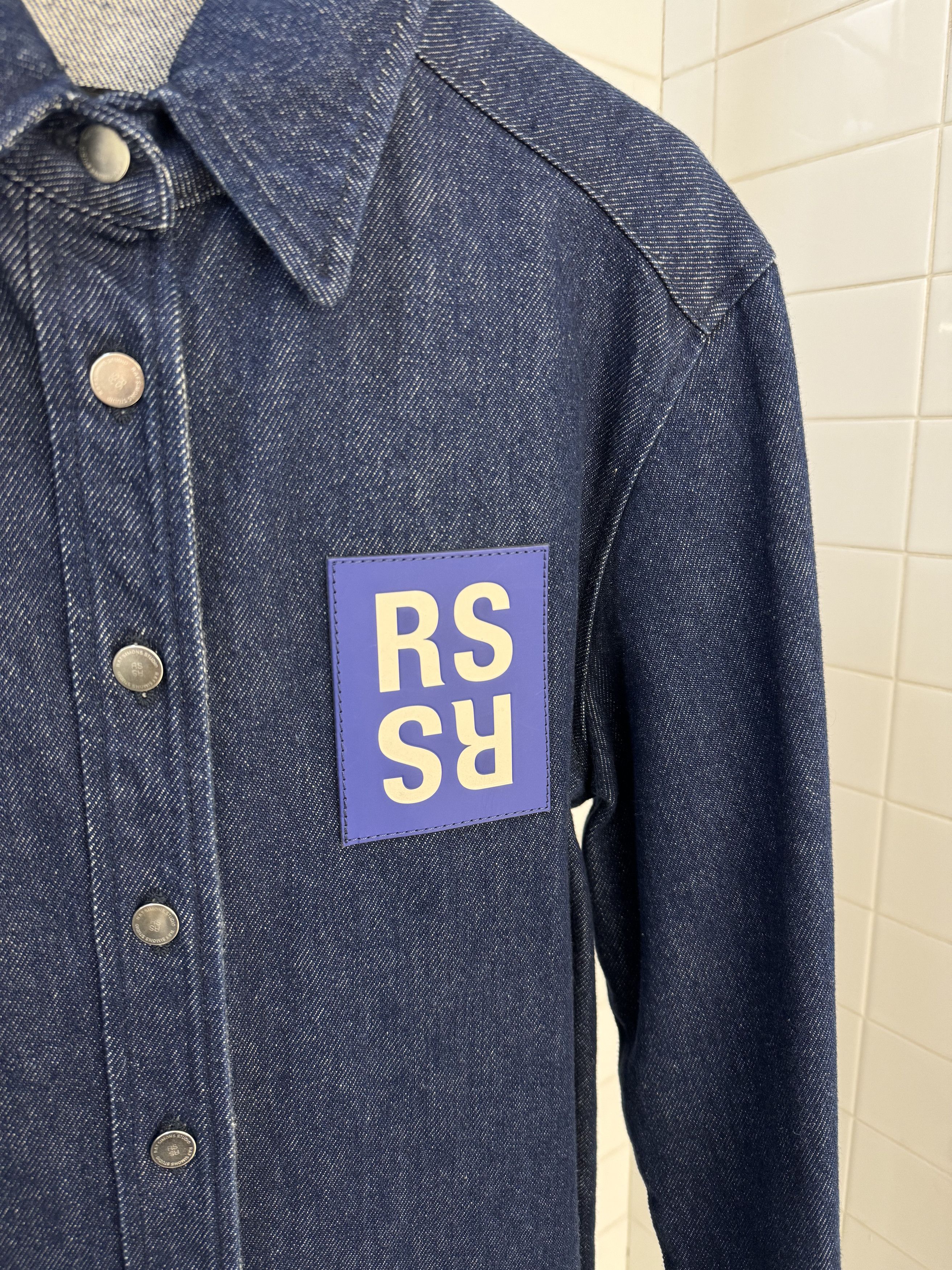 Raf Simons RS logo patch denim shirt