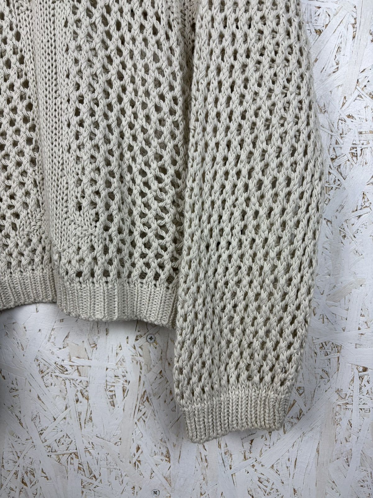 Racer Worldwide Racer Worldwide Cross Knit Crewneck Sweater Beige Size M Size US M / EU 48-50 / 2 - 3 Thumbnail