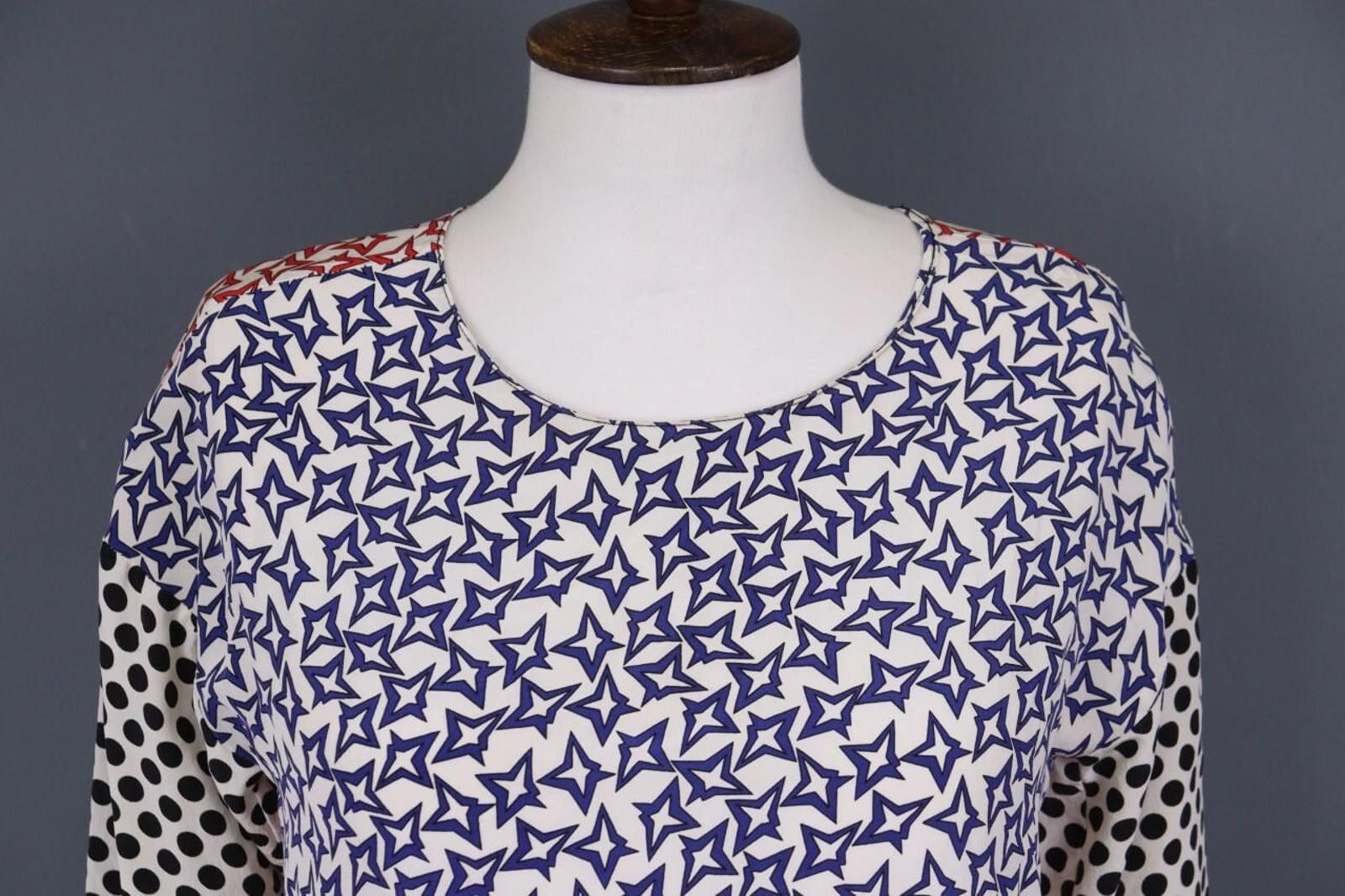 Designer Dorothee Schumacher Printed Dotted Top Shirt Blouse Size 2 Size M / US 6-8 / IT 42-44 - 2 Thumbnail