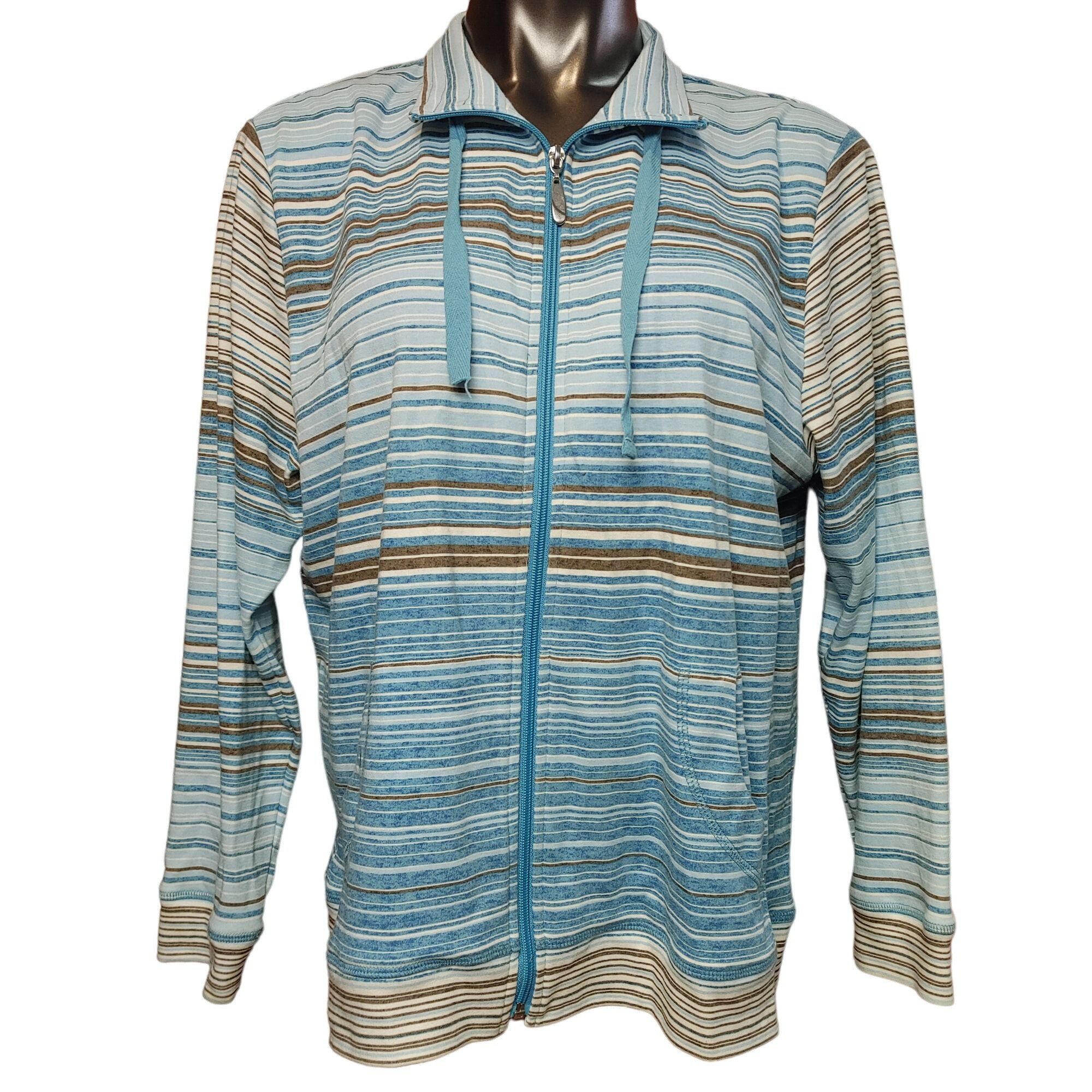 Other Allison Daley Women's Petite Blue Stripped Sweater LG Size L / US 10 / IT 46 - 1 Thumbnail