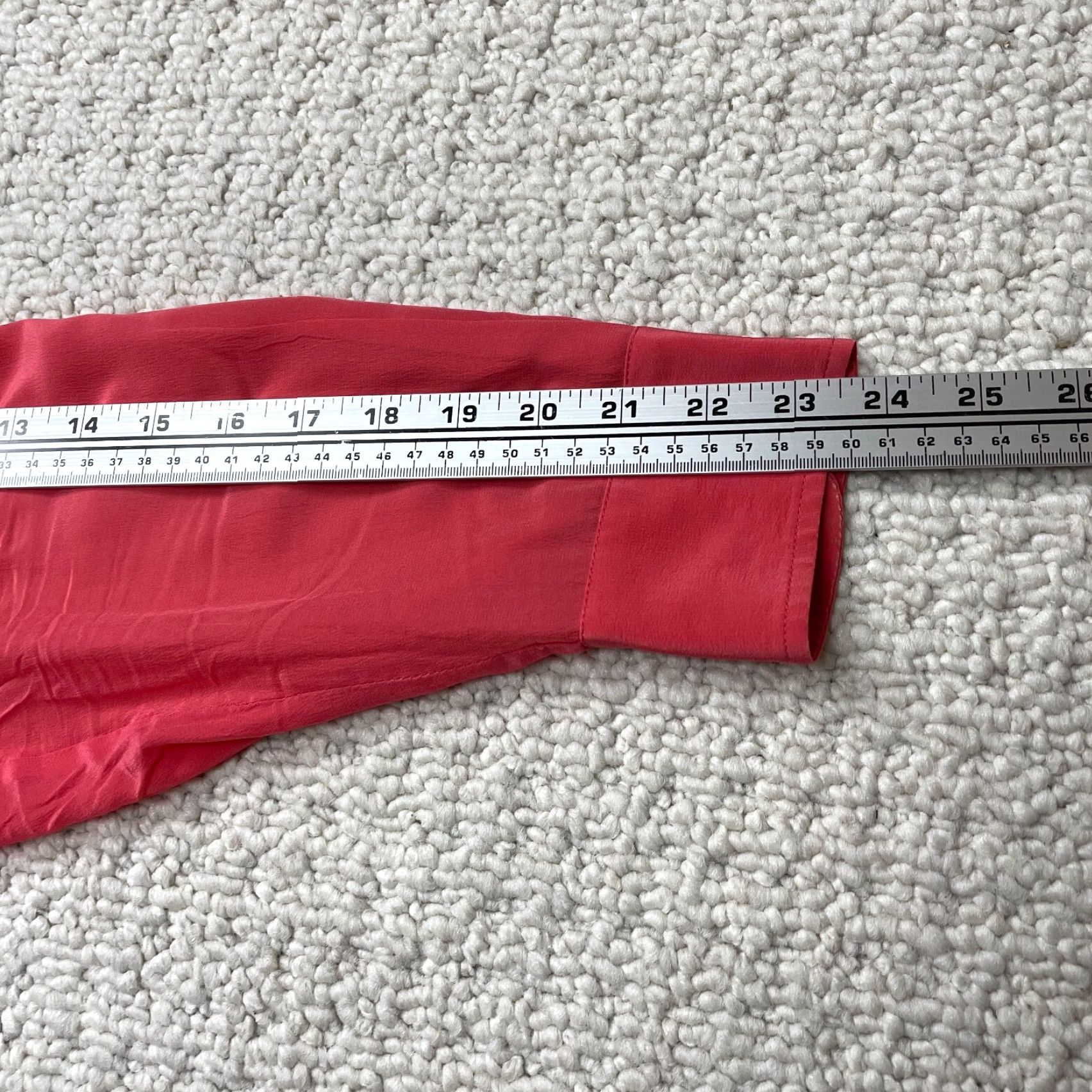 Vintage Premise Button-Up Shirt Womens 1X Plus Silk Long Sleeve Red Light Pink Classic Casual Size XL / US 12-14 / IT 48-50 - 6 Thumbnail