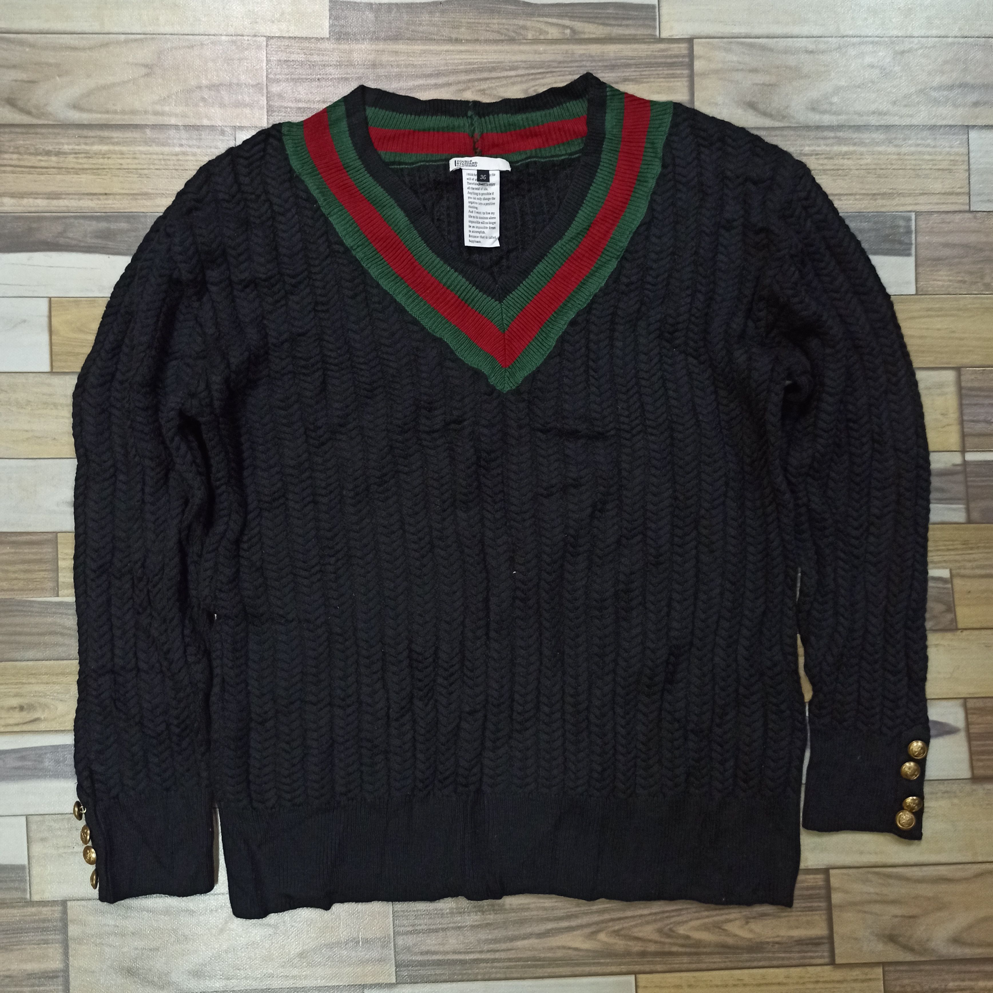 Aran Isles Knitwear Japanese Double Standard Knitwear V-neck Style Gucci Size US M / EU 48-50 / 2 - 2 Thumbnail