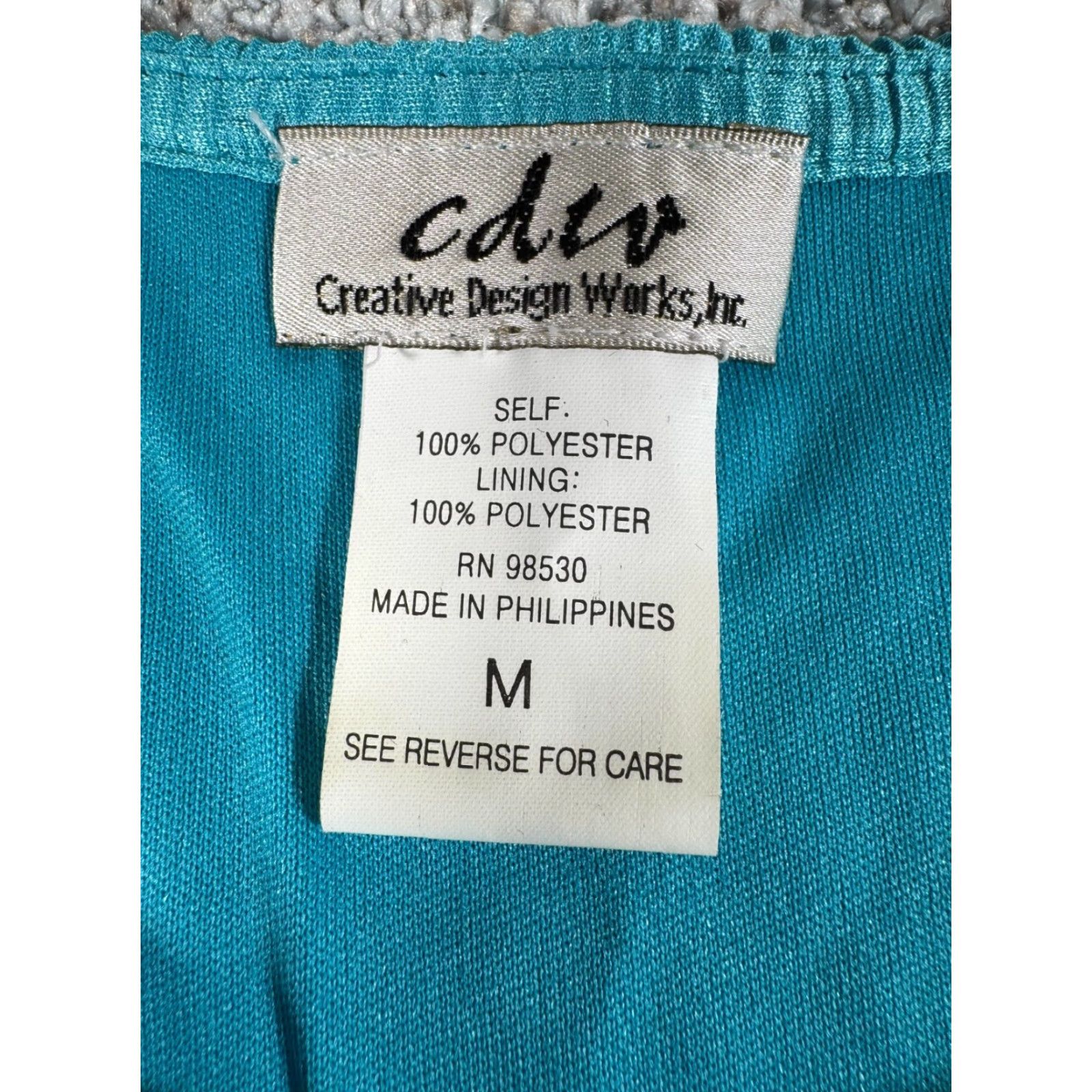 AQUA CDW Tank Women M Blue Tiered Medium Textured Pleated Satin Retro Aqua Blue Party Casual 90s Size M / US 6-8 / IT 42-44 - 3 Thumbnail