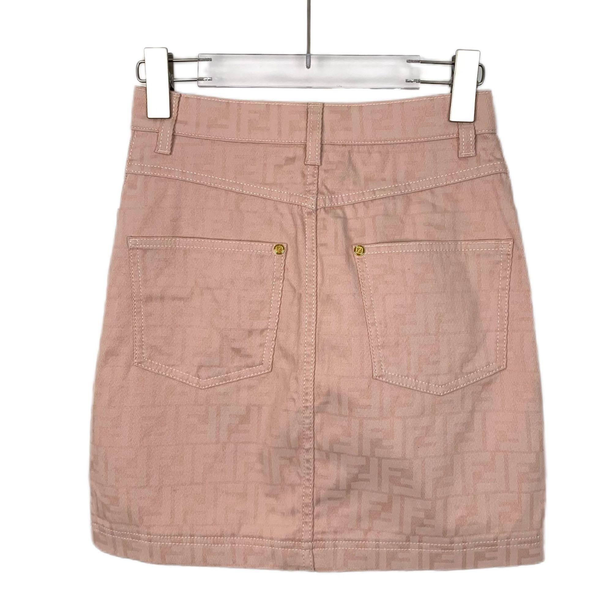 Fendi Fendi Pink Logo Print Cotton Denim Casual Skirt (Size S) Size 38" / US 16 / IT 52 - 7 Thumbnail