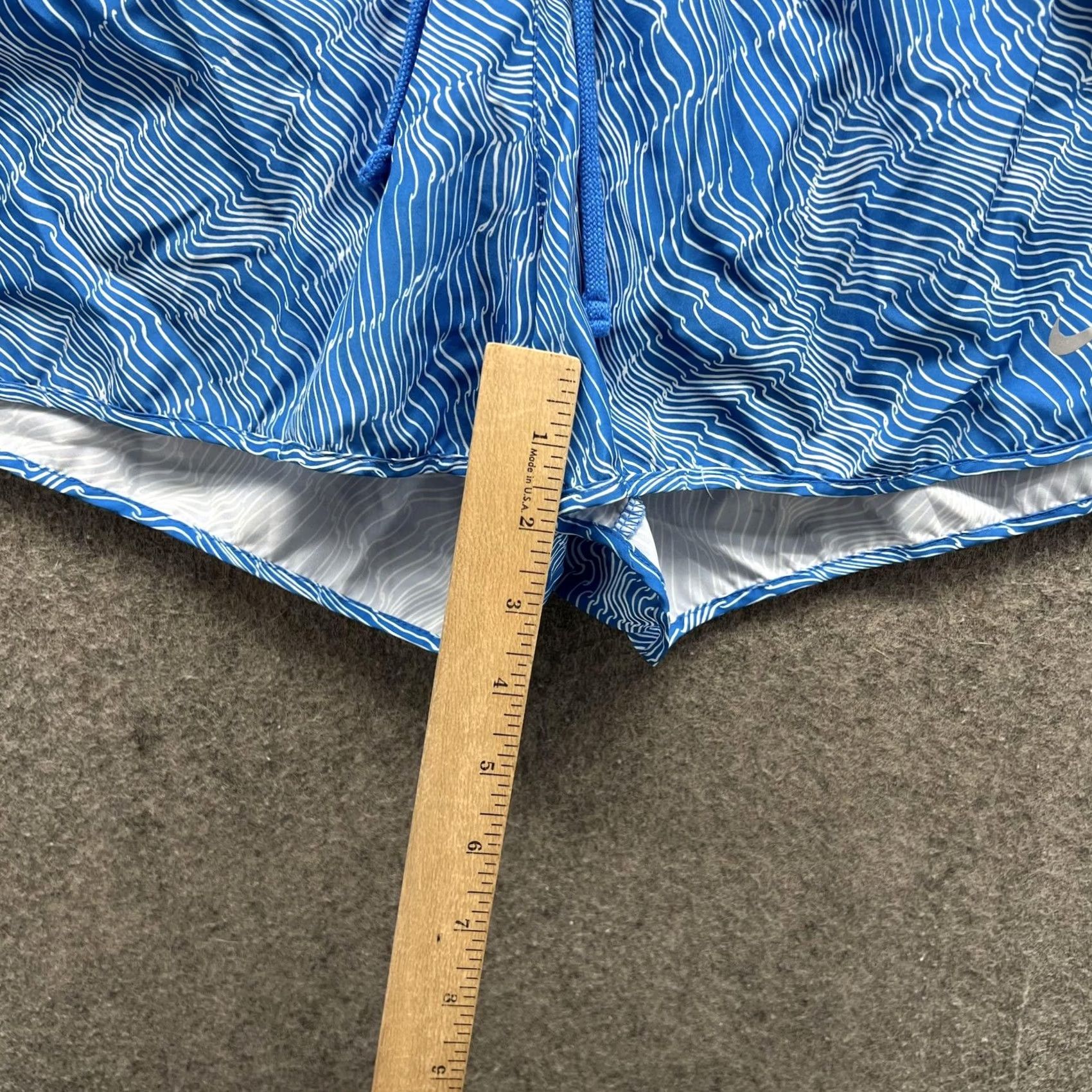 Nike Nike Dri-FIT Running Shorts Womens L Blue Striped 3" Athletic Lined Gym Size 36" / US 14 / IT 50 - 4 Thumbnail