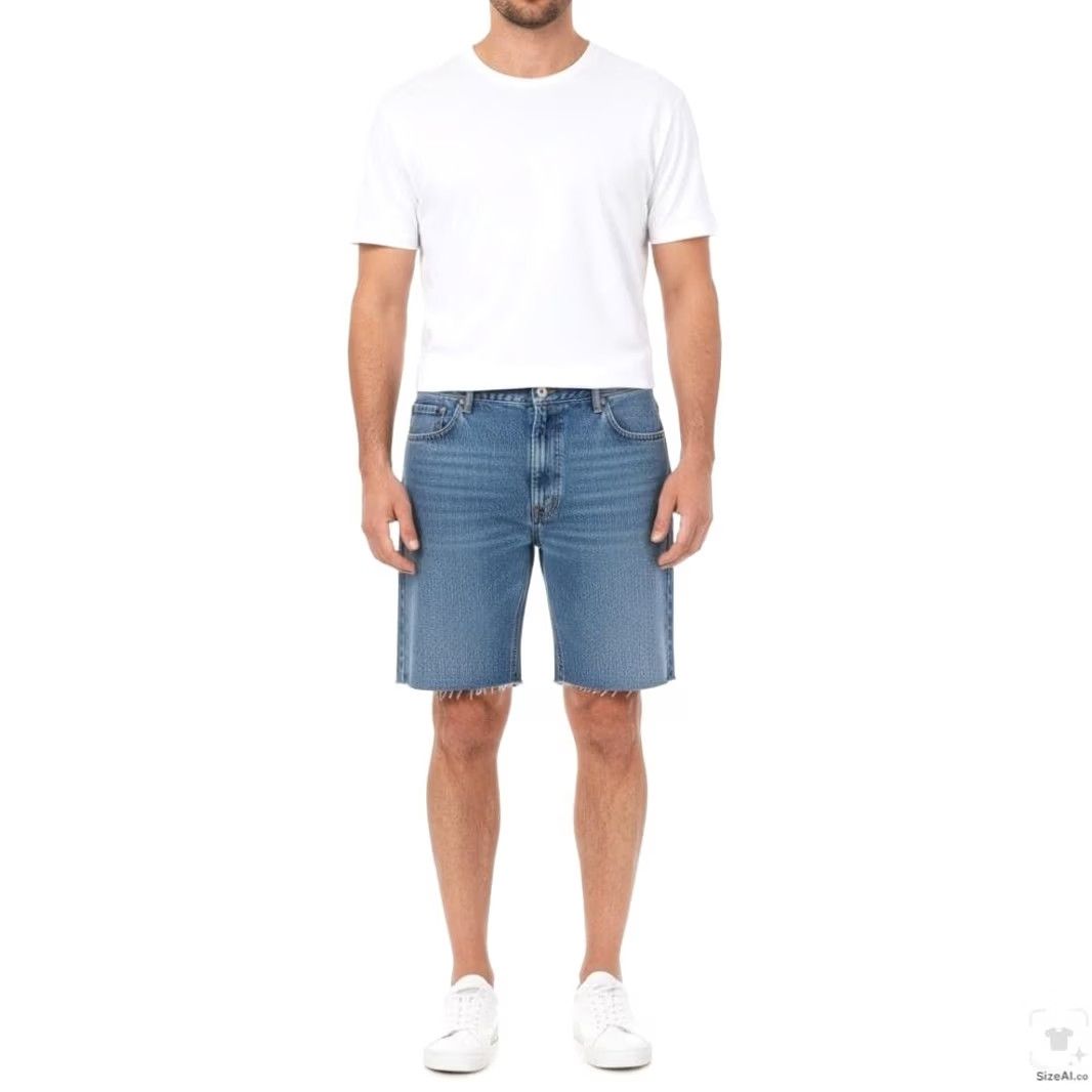 Levi's VINTAGE Levi's 505 Straight Fit Denim Jean Shorts Mens Size 42 Blue Cutoff Frayed Hem Bermuda Distressed Pockets Logo Patch USA 90s/USA Mens Size US 42 / EU 58 - 3 Thumbnail