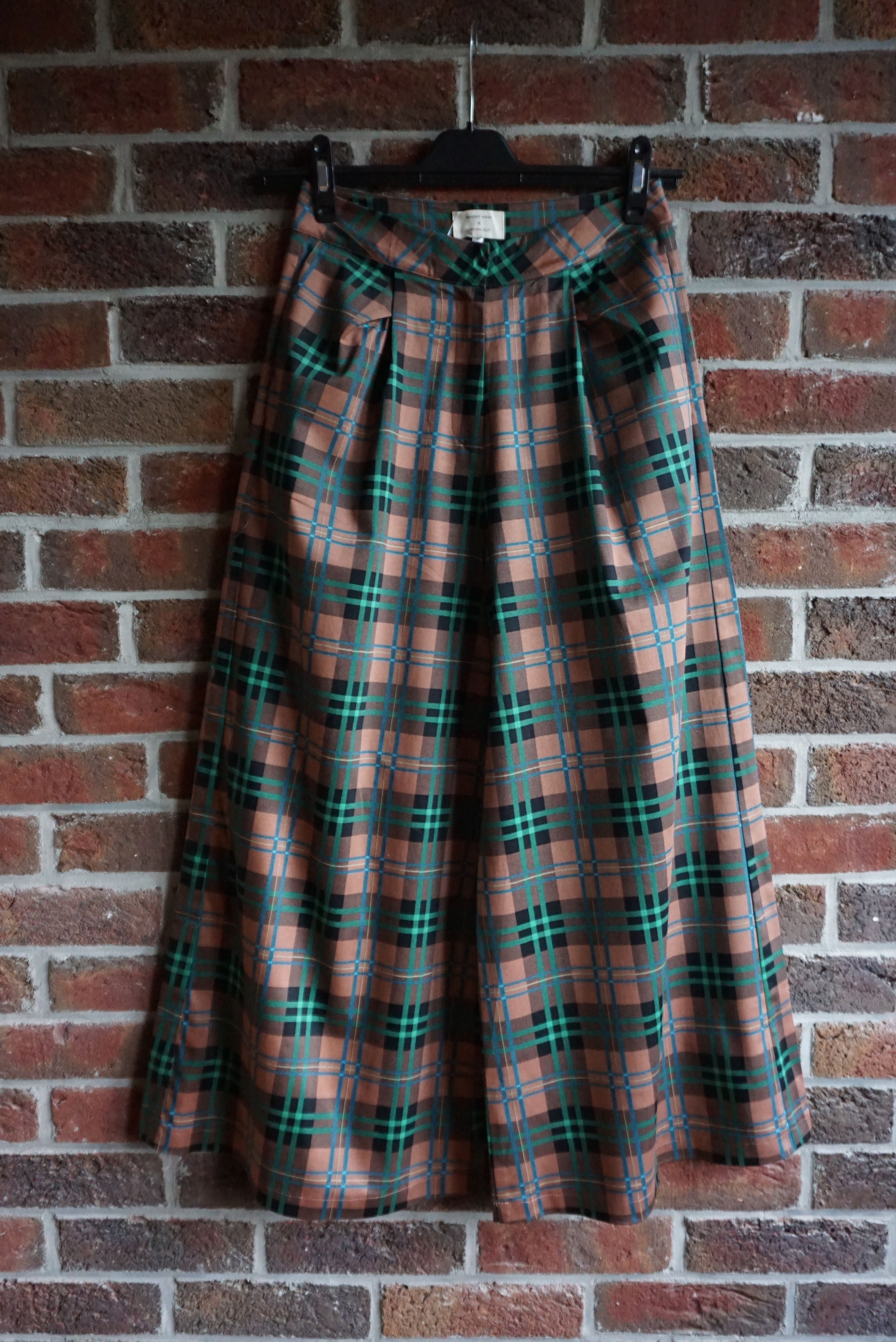 Designer KHOON HOOI UK 8 36 S checked trousers palazzo pants Size 27" / US 4 / IT 40 - 5 Thumbnail