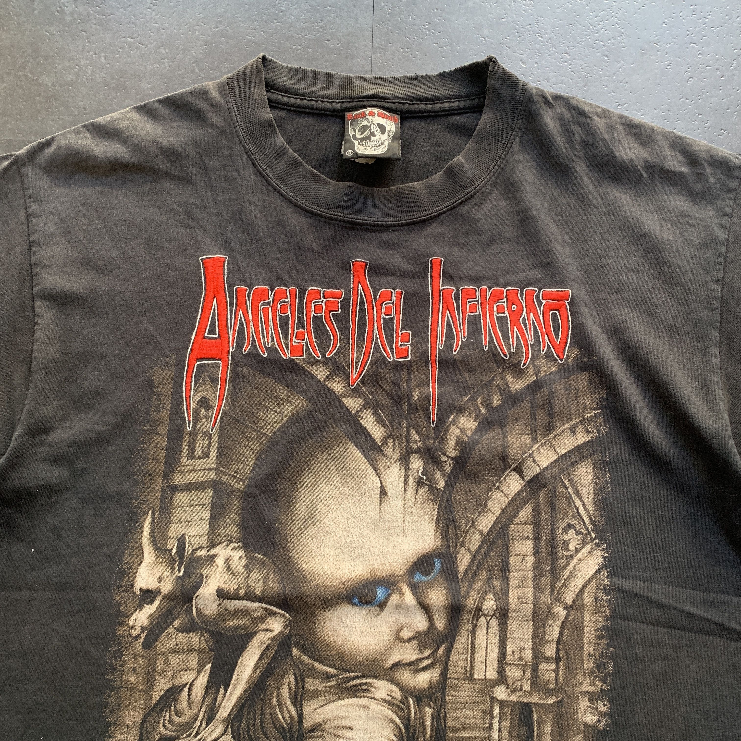 Vintage Vintage Angeles Del Inferno 666 Heavy Metal Band Tee Shirt Size US L / EU 52-54 / 3 - 5 Thumbnail