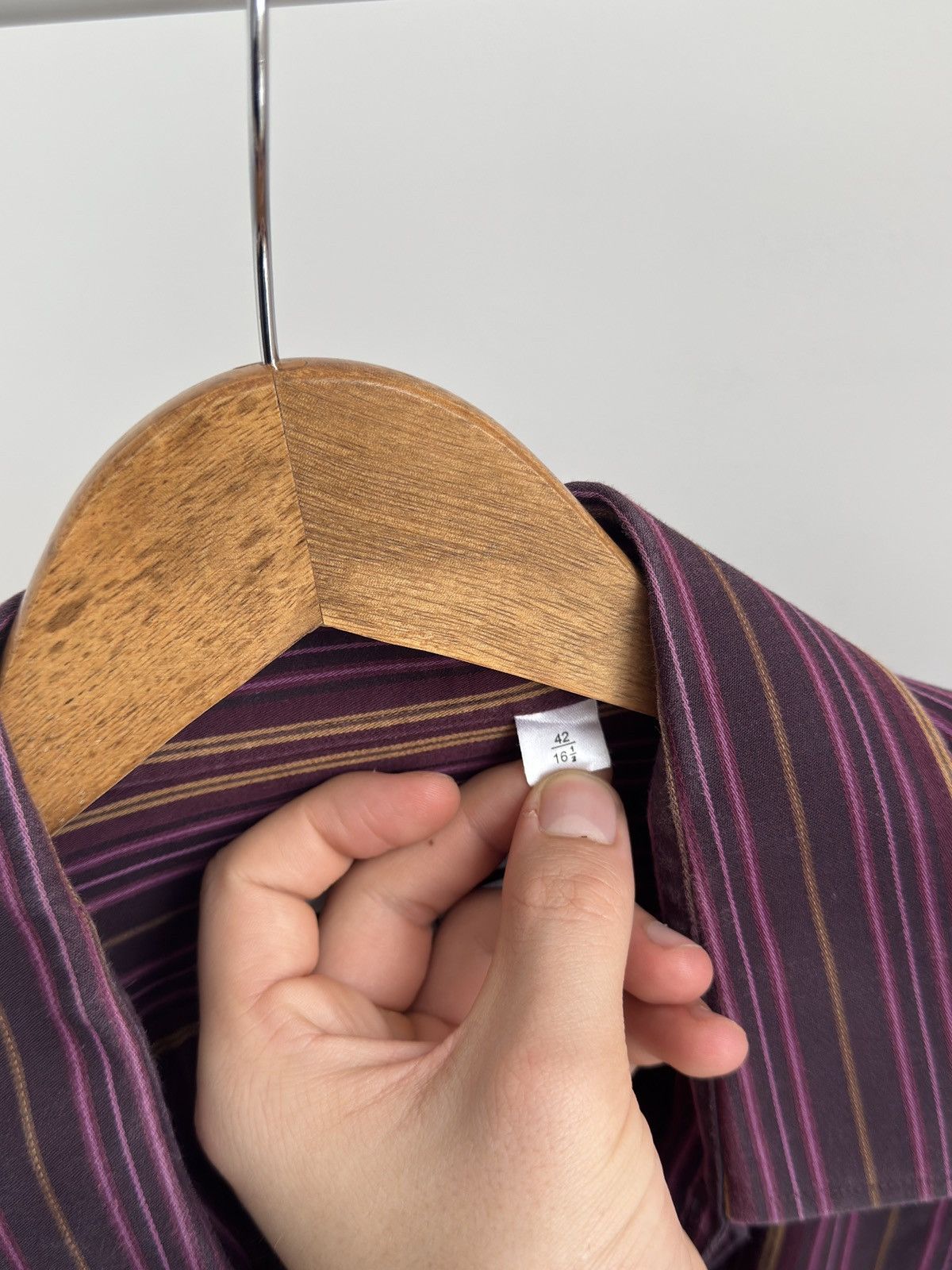 Yves Saint Laurent Vintage Yves Saint Laurent Stripped Purple button up shirt Size US L / EU 52-54 / 3 - 7 Thumbnail