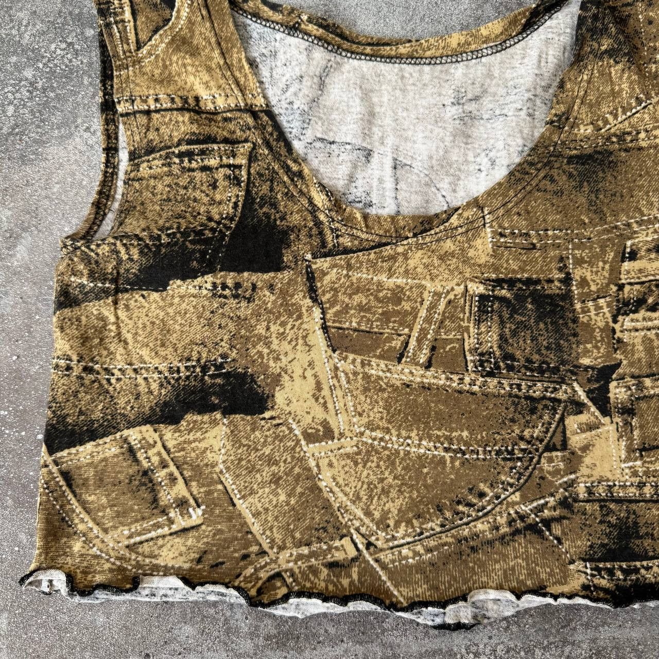 20471120 × Hysteric Glamour × Japanese Brand Washed Denim Printed Crop Top Size S / US 4 / IT 40 - 5 Thumbnail