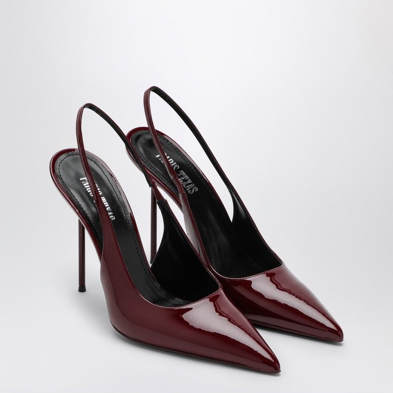 Paris Texas Slingback Lidia Rouge Noir In Patent Leather Shoes, Women's (Size 8)