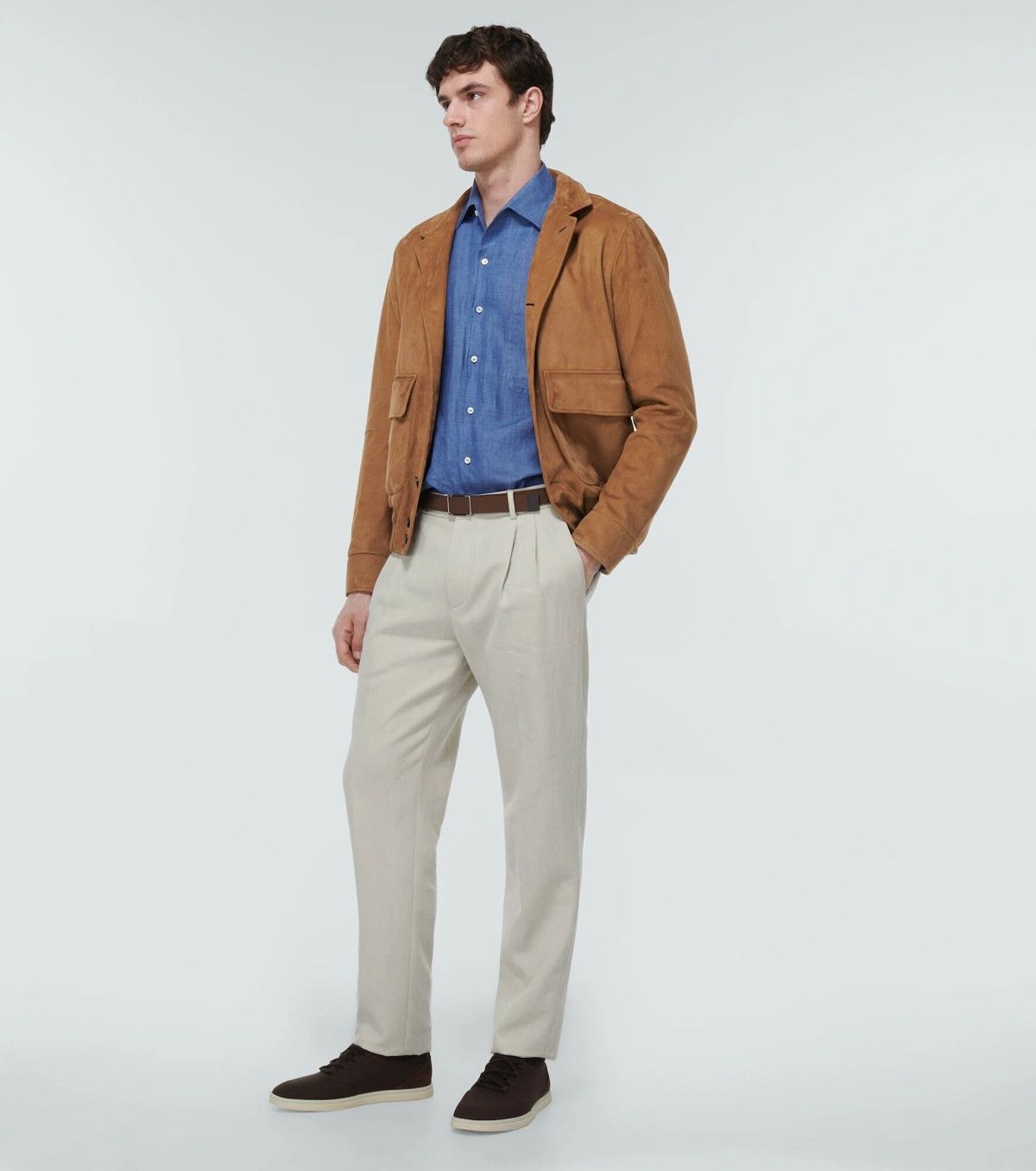 Loro Piana o1w1db10724 Spagna Leather Bomber Jacket in Brown Size US XXL / EU 58 / 5 - 2 Thumbnail