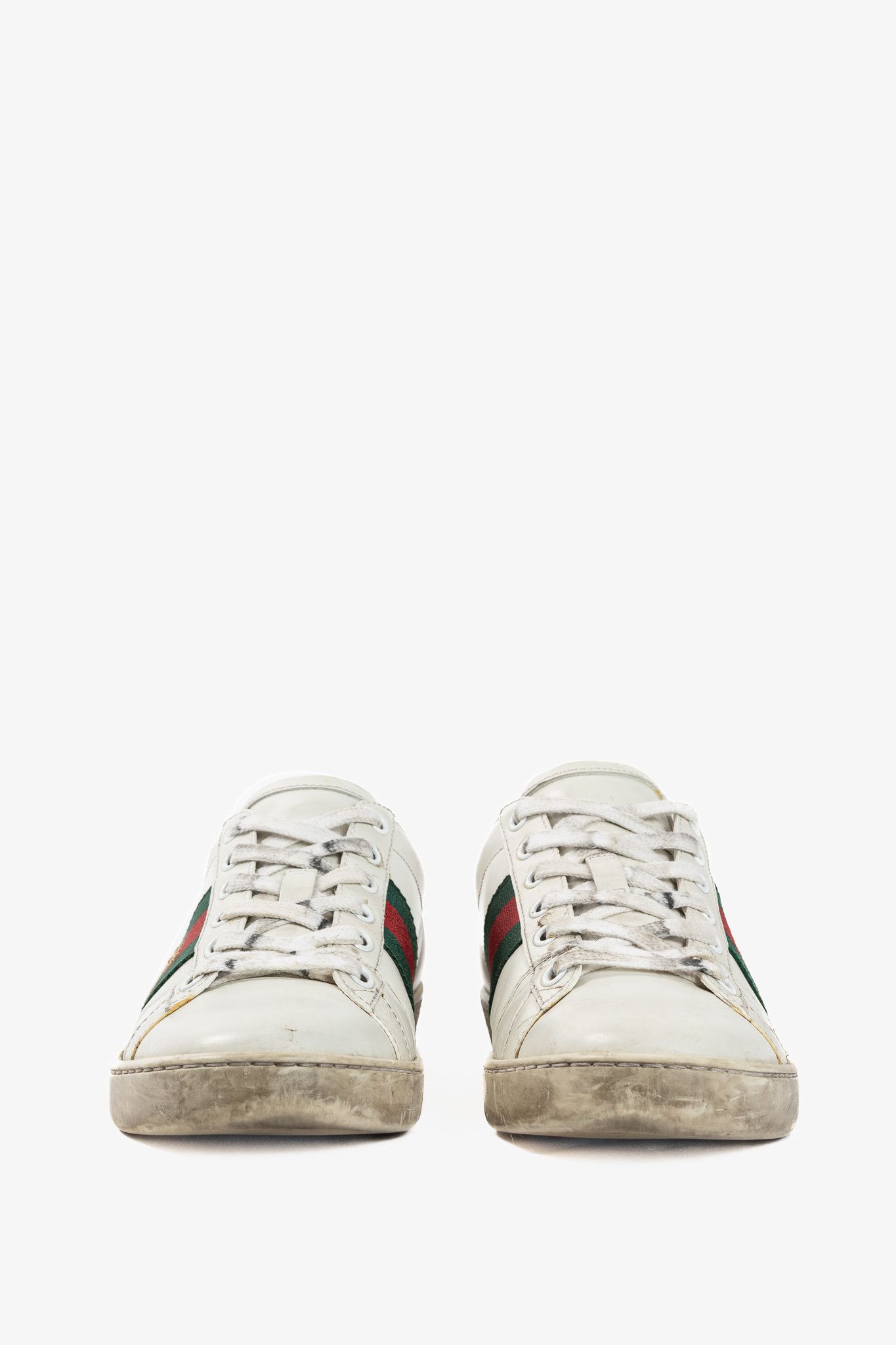 Gucci Gucci Ace Bee White Leather Lace-Up Sneakers Size US 6.5 / IT 36.5 - 2 Thumbnail