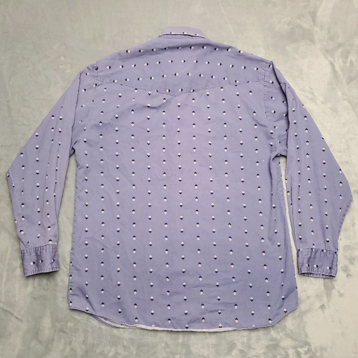 Roper VINTAGE Roper Sport Shirt Mens XL Blue Geometric Long Sleeve Pearl Snap Western Shirt Cortal Size US XL / EU 56 / 4 - 5 Thumbnail