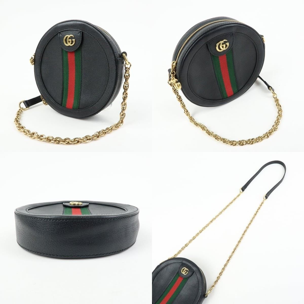 Gucci Gucci Ophidia Mini Round Shoulder Bag Calfskin Crossbody Size ONE SIZE - 3 Thumbnail