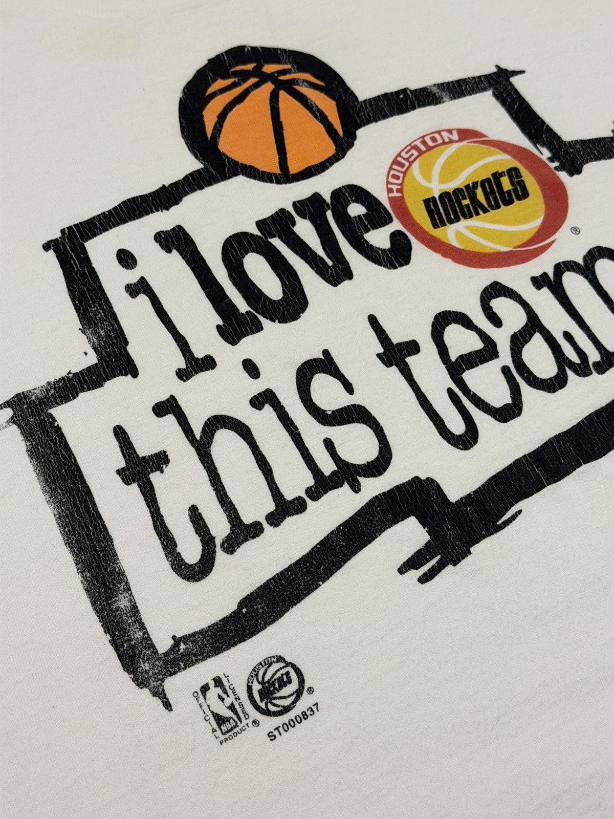 NBA Vintage 90s Houston Rockets “I Love This Team” NBA Tshirt L Size US L / EU 52-54 / 3 - 3 Thumbnail