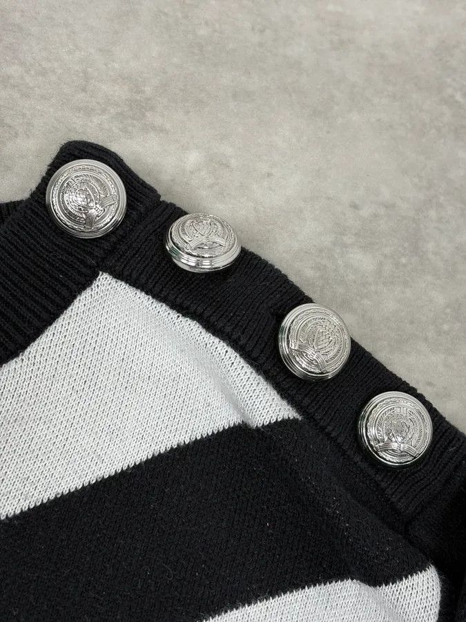 Balmain FW2015 Balmain Black & White Striped Sweater Size US L / EU 52-54 / 3 - 8 Thumbnail