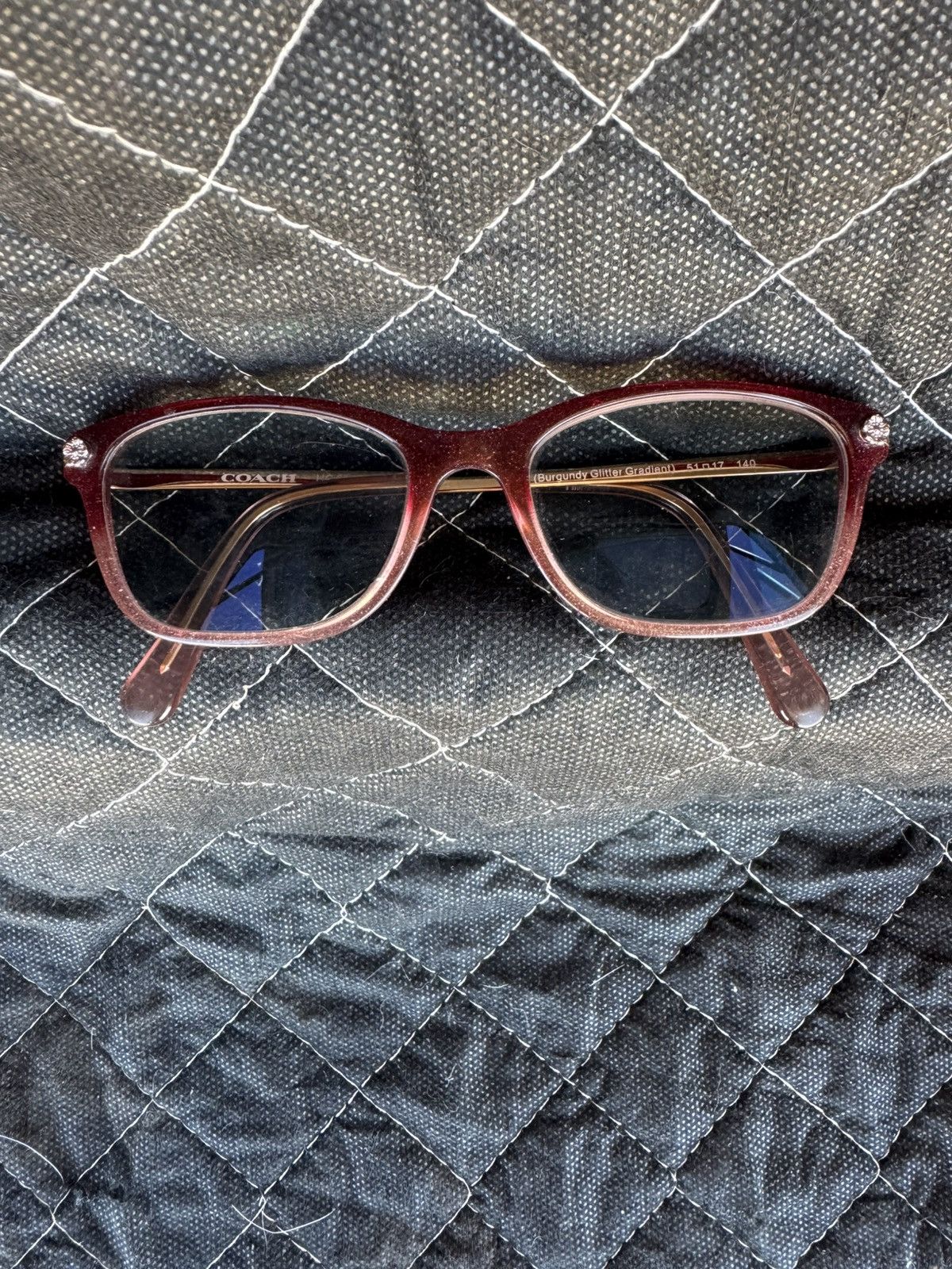 Coach Coach Burgundy Glitter Eyeglass Frames Size ONE SIZE - 1 Thumbnail