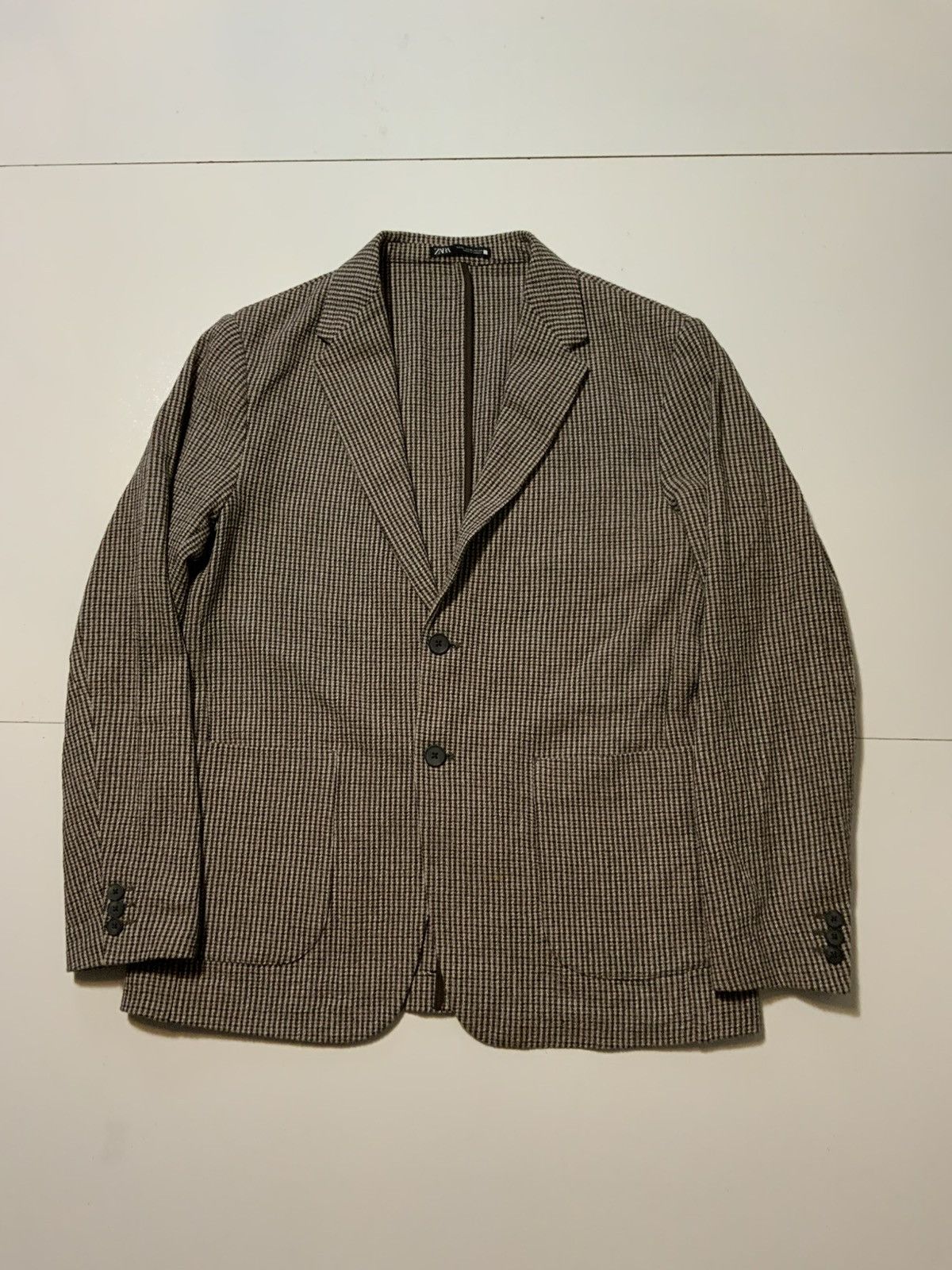 Zara Zara Man Relaxed Fit Houndstooth Sportscoat Blazer Jacket Size US XL / EU 56 / 4 - 1 Thumbnail