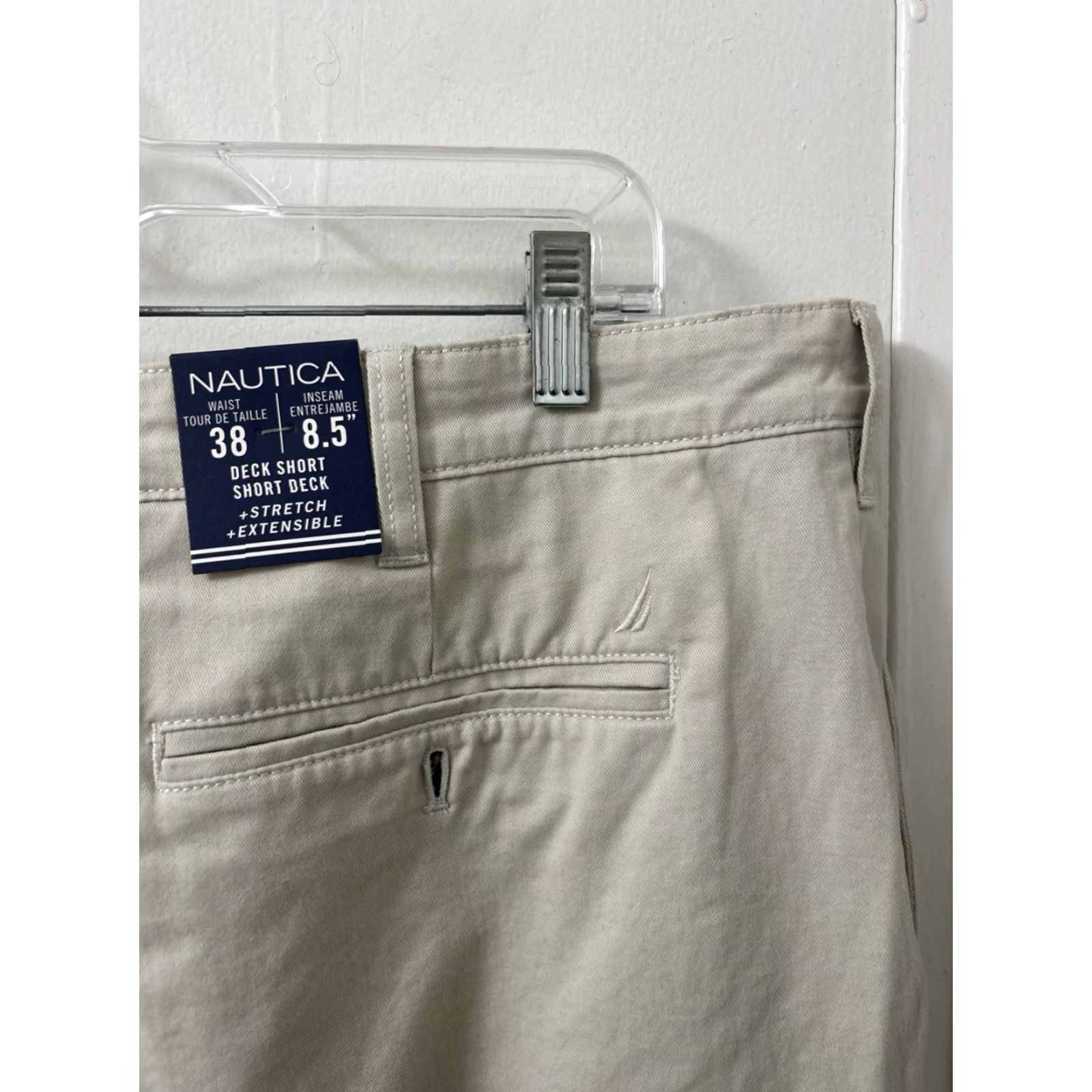 Nautica Nautica Deck Shorts Beige Classic Fit Stretch 8.5" Inseam NWT Size 38 Men Casual Chino Flat Front Pocket Size US 38 / EU 54 - 3 Thumbnail