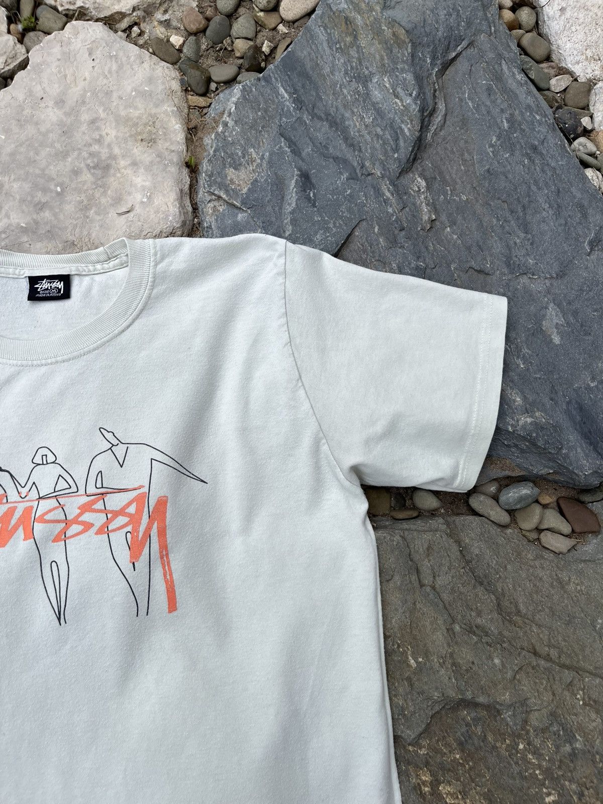 Japanese Brand × Stussy Vintage Stussy 3 people tee t-shirt washed rare central logo Size US M / EU 48-50 / 2 - 4 Thumbnail