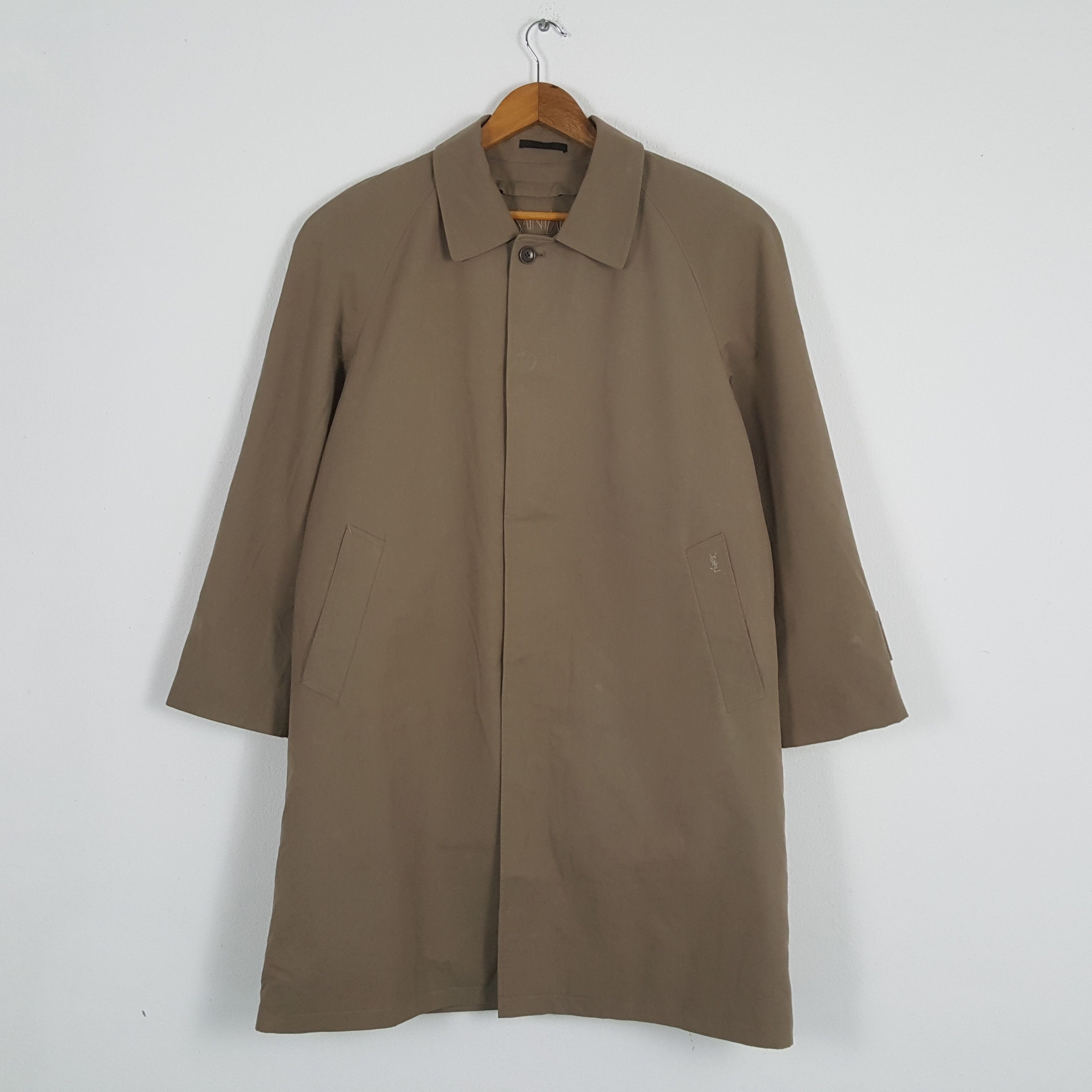 Vintage Vintage YVES SAINT LAURENT Fashion Brand Trench Coat Jacket Size US L / EU 52-54 / 3 - 1 Thumbnail