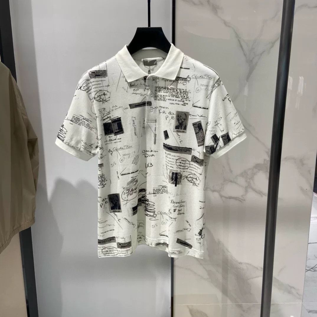 Dior Dior Men's White Slim Short Sleeve Polo Size US S / EU 44-46 / 1 - 1 Thumbnail