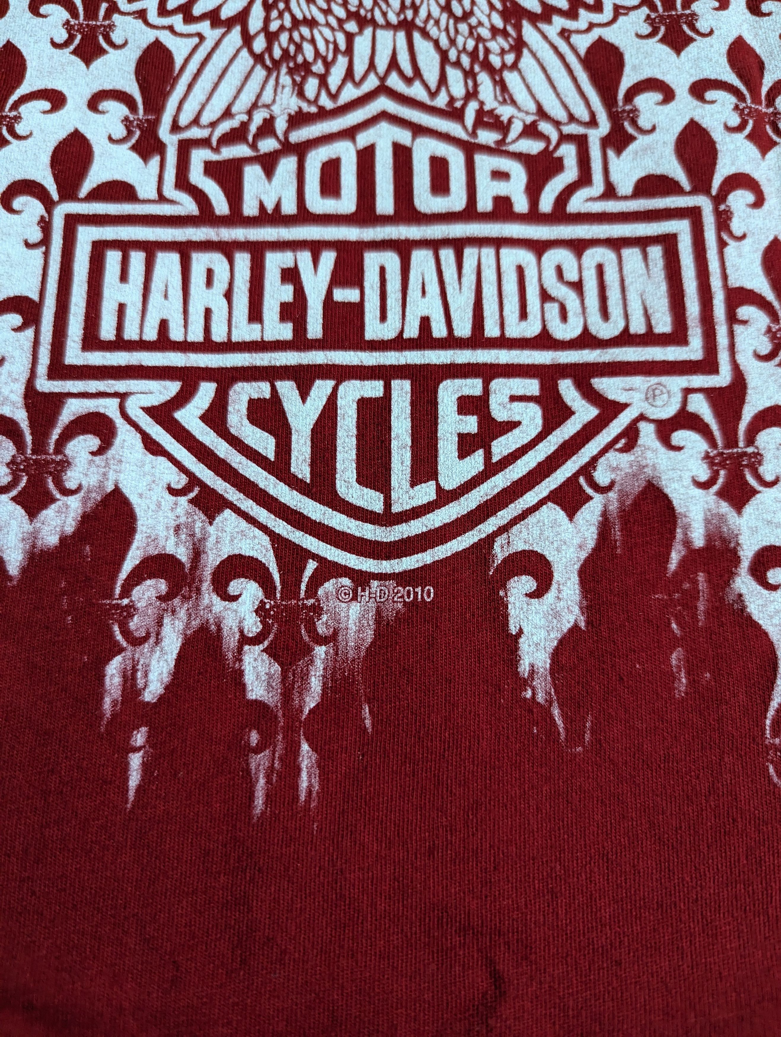 Harley Davidson 2010 Harley Davidson Eagle Graphic Long T Shirt Top Size M / US 6-8 / IT 42-44 - 3 Thumbnail