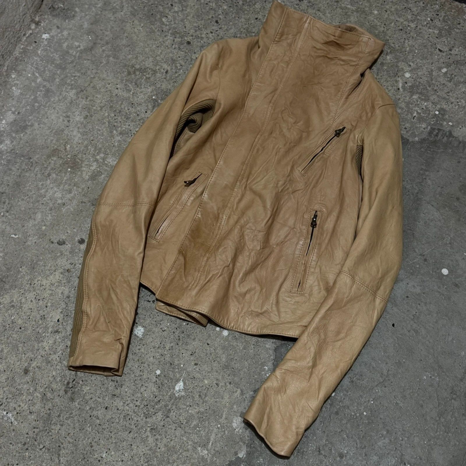 Other High neck avant garde asymmetrical zip leather jacket Size S / US 4 / IT 40 - 3 Thumbnail