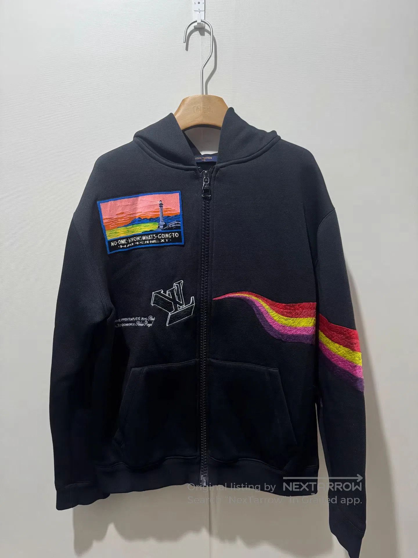 Louis Vuitton Black Zip-Up Hoodie with Colorful Embroidered Details. Size US L / EU 52-54 / 3 - 1 Thumbnail