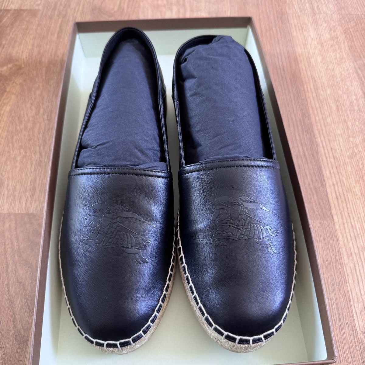Burberry BURBERRY Men’s Leather EKD Motif Espadrille Black Size 41 Size US 8 / EU 41 - 1 Thumbnail