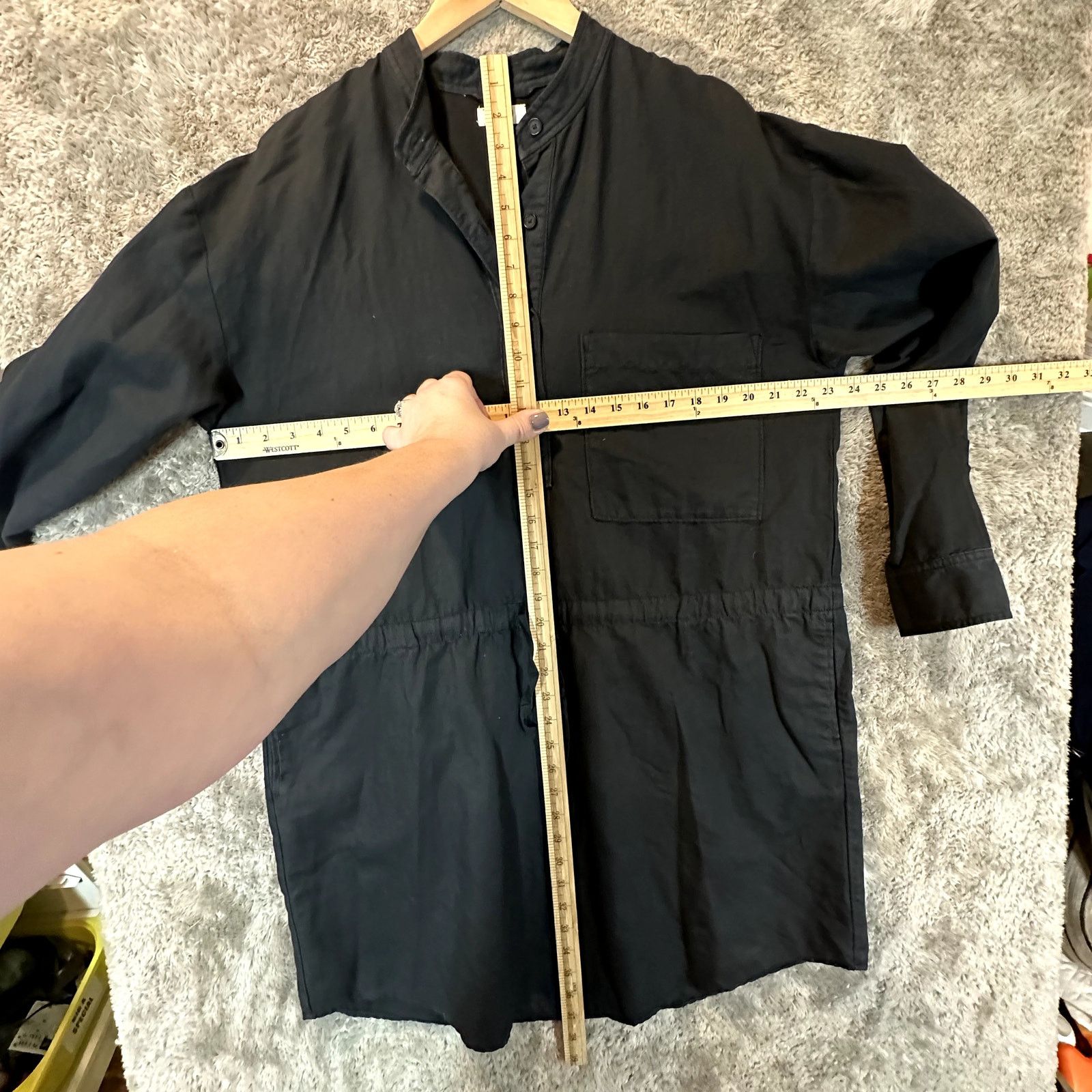 Aritzia Wilfred Aritzia Linen Utility Shirt Dress Black L Size L / US 10 / IT 46 - 10 Thumbnail