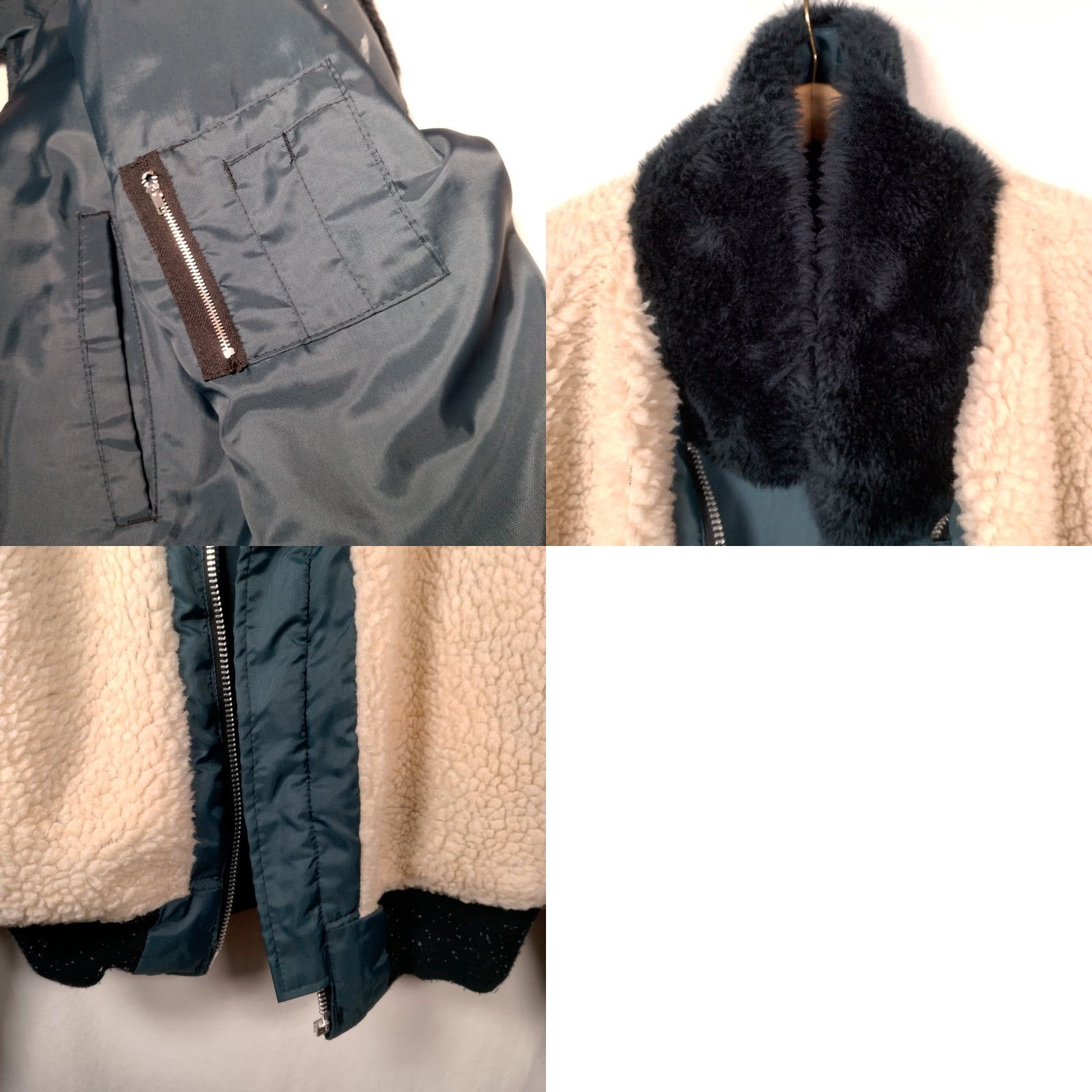 Vintage VINTAGE Flight Jacket Men Large Blue Nylon Bomber Sherpa Lined Zip Workwear Jacket Size US L / EU 52-54 / 3 - 11 Thumbnail