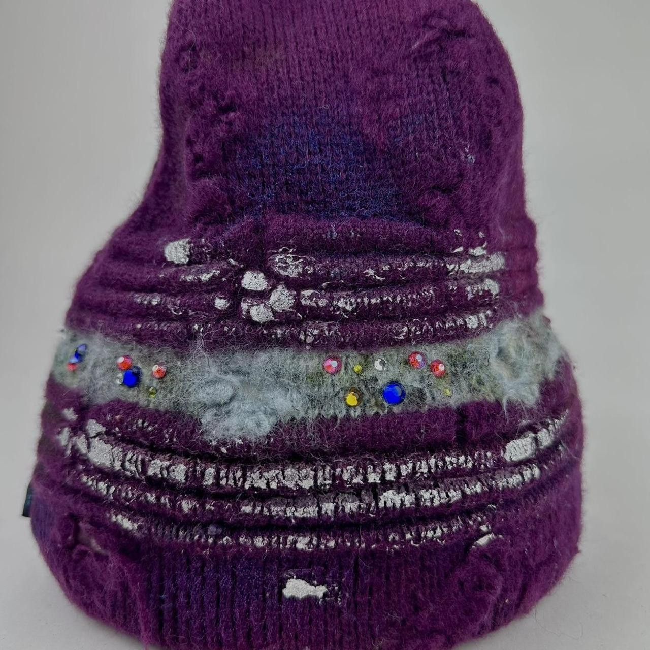 Other ASTROBOI* Maroon Woolen Grunge Rhinestone Beanie Size ONE SIZE - 1 Thumbnail