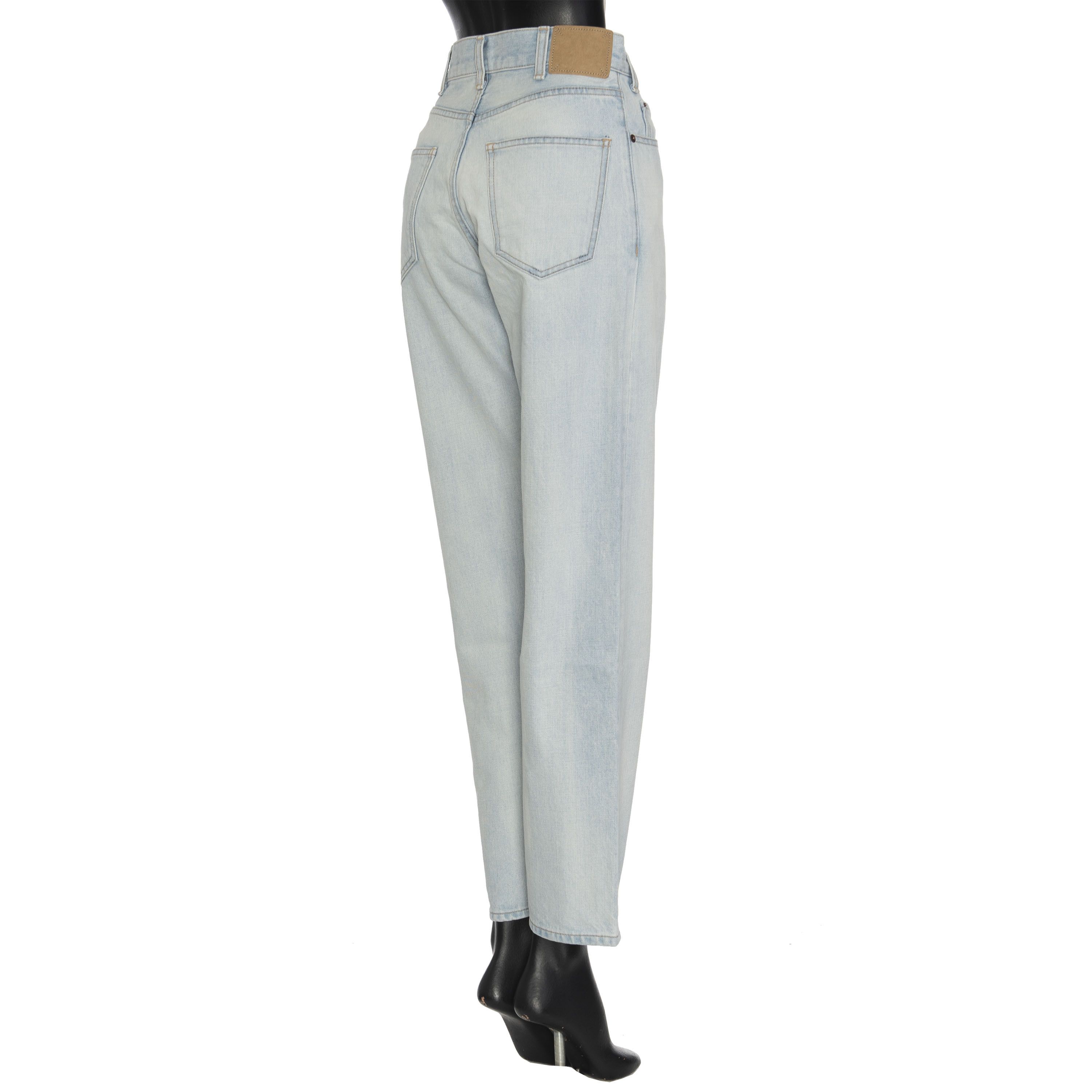 Celine High Waisted Margaret Jeans In Sun-Faded Blue Wash Denim Size 32" / US 10 / IT 46 - 5 Thumbnail