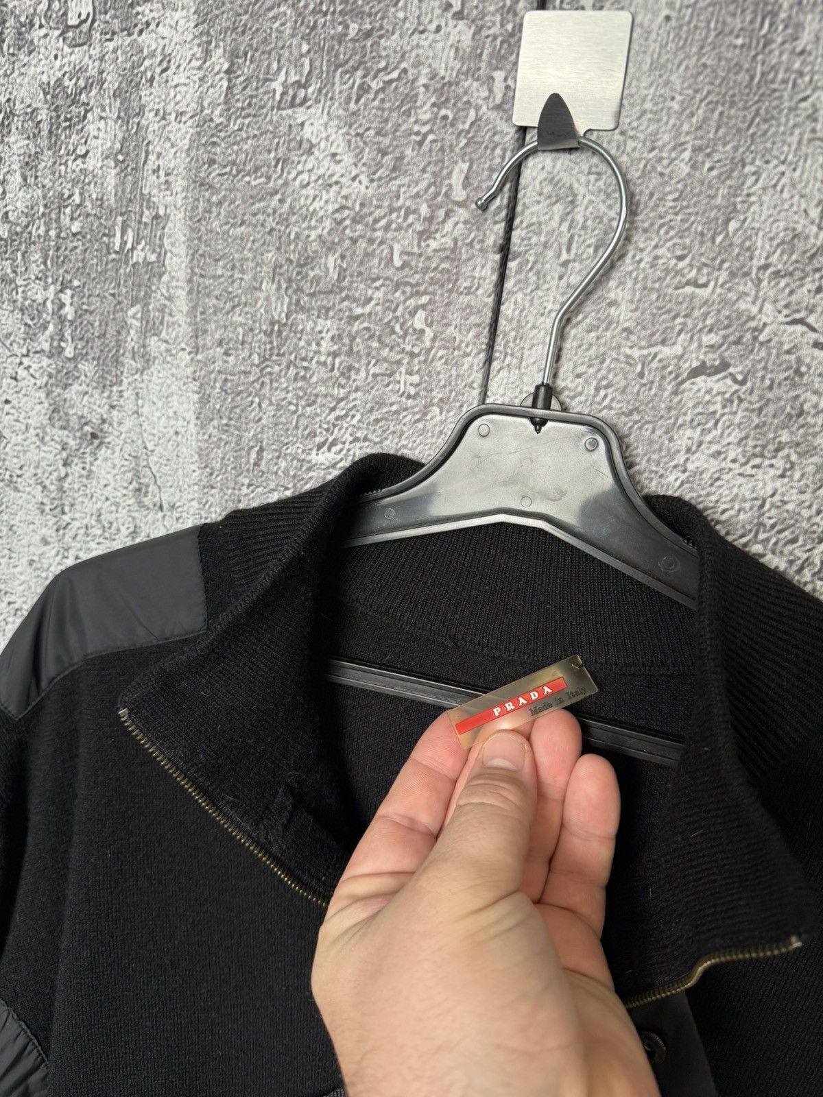 Prada Vintage Prada Sport Black Wool & Nylon Sweater Zip Pullover Size US L / EU 52-54 / 3 - 20 Thumbnail