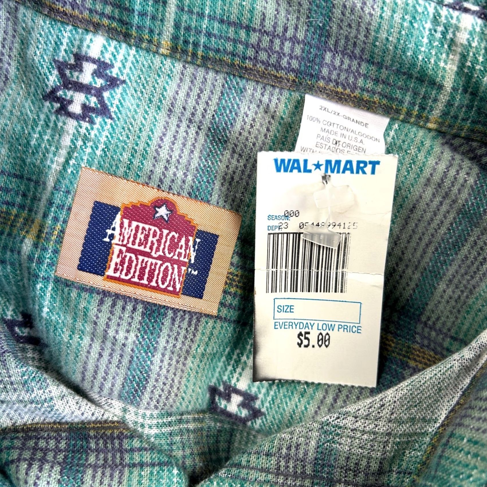 Vintage VINTAGE American Edition Flannel Shirt Button Green Purple Plaid 2XL Made in USA Shirt Mens 2XL Green Purple Plaid 90s Western Button-Up Size US XXL / EU 58 / 5 - 3 Thumbnail