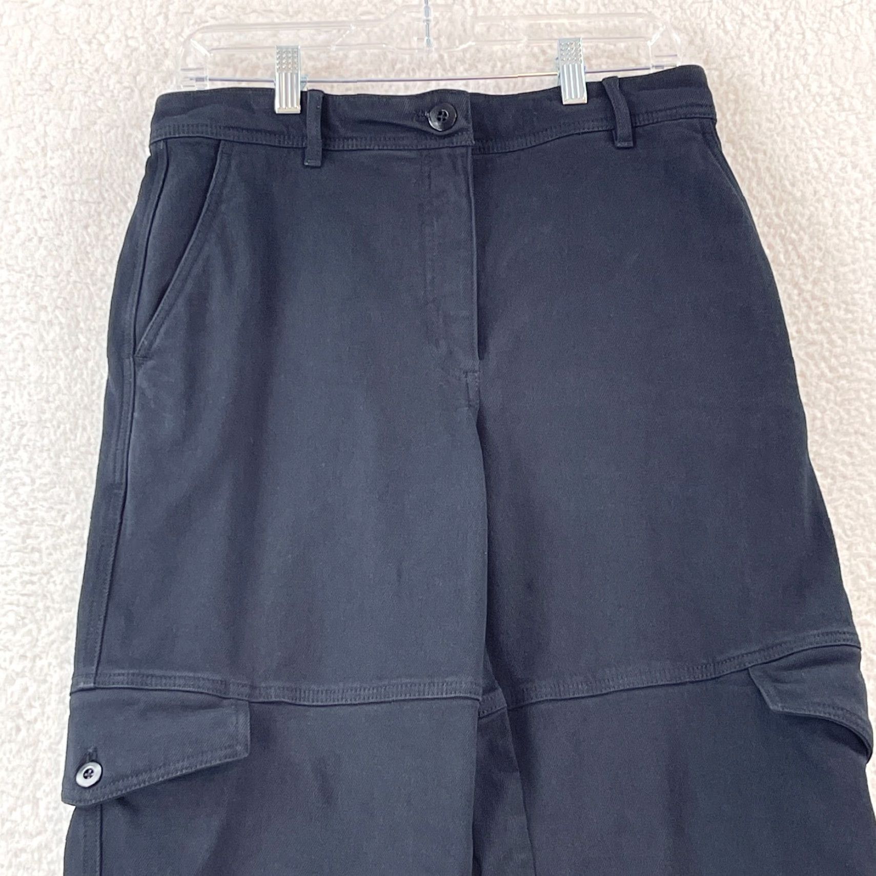 Vintage Wilfred Free Baggy Wide-Leg Cargo Jeans Womens Size 8 Black Denim High Rise Jeans Size 30" / US 8 / IT 44 - 2 Thumbnail