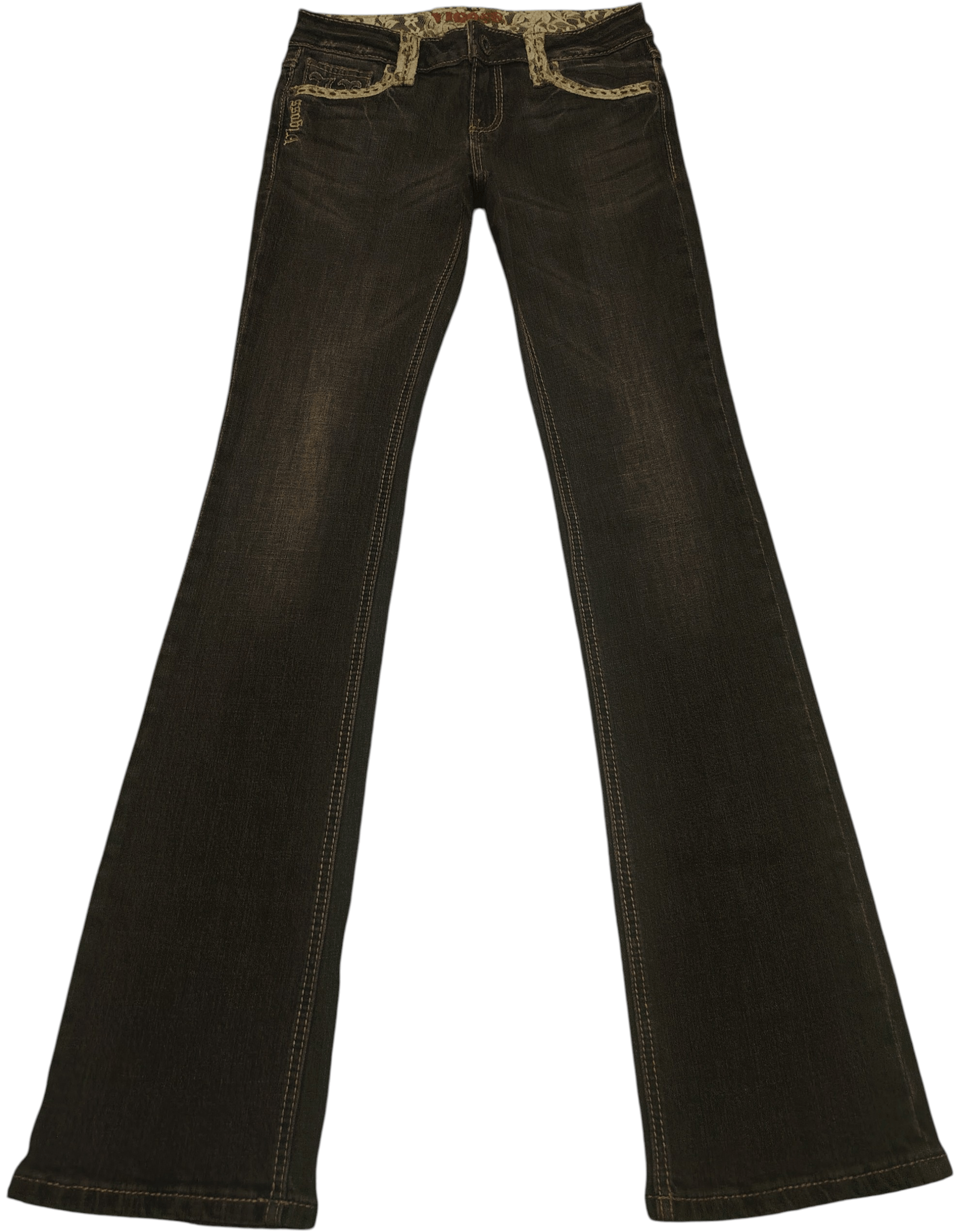 If Six Was Nine Vtg Black Vigoss U.S.A. Bootcut Jeans Stretch Jeans Size 27" / US 4 / IT 40 - 2 Thumbnail