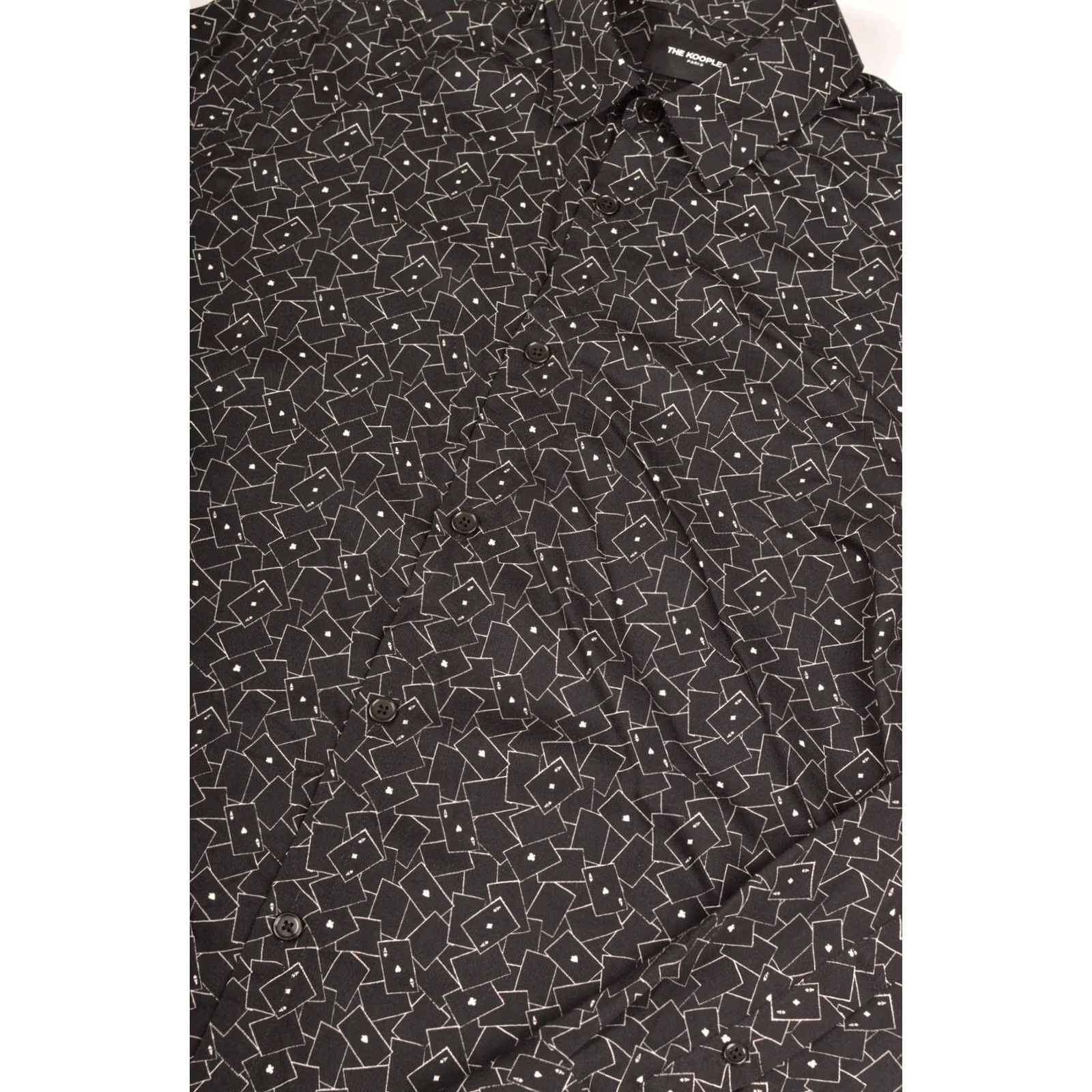 The Kooples The Kooples Long Black Printed Shirt HCCL21006K Aces Print Button Shirt Size S Mens Clothing Black Printed Shirt Size US S / EU 44-46 / 1 - 2 Thumbnail