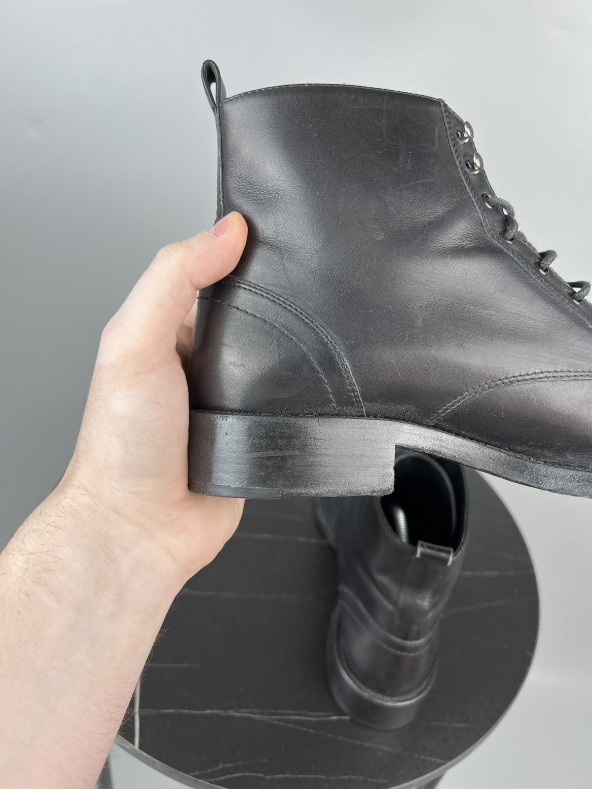 Saint Laurent Paris Saint Laurent Paris Leather Lace Up Ankle Boots (Y0381) Size US 8 / IT 38 - 8 Thumbnail