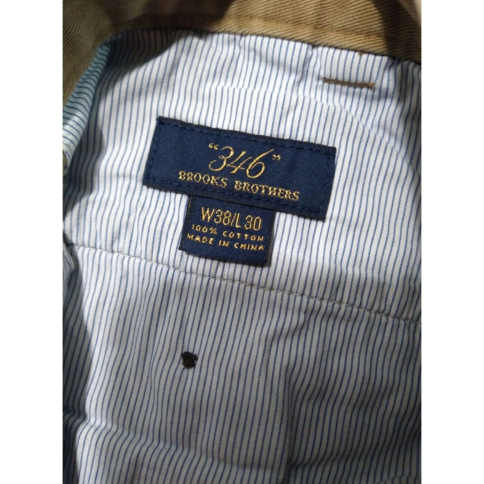Brooks Brothers Brooks Brothers Pants Mens 38x30 Beige Chino Pleated Cuffed Straight Leg Cotton Size US 38 / EU 54 - 7 Thumbnail