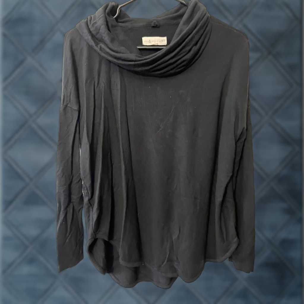 Lou & Grey Lou & Grey for Loft Women’s XS Black Long Sleeve Cowl Neck Sweater EUC Womens Size XS / US 0-2 / IT 36-38 - 1 Thumbnail