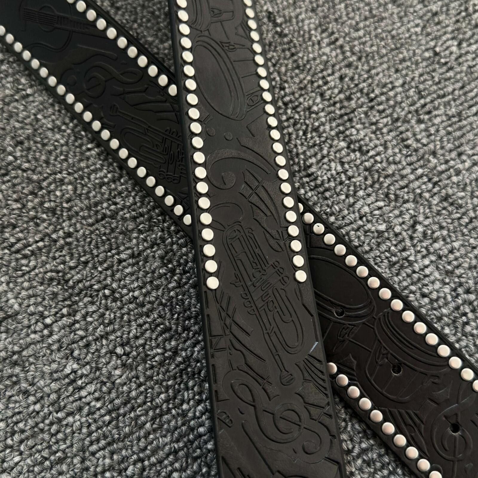 Other Electric Guitar Rhinestone Belt | Engraved Flower Stud 115cm Size ONE SIZE - 2 Thumbnail