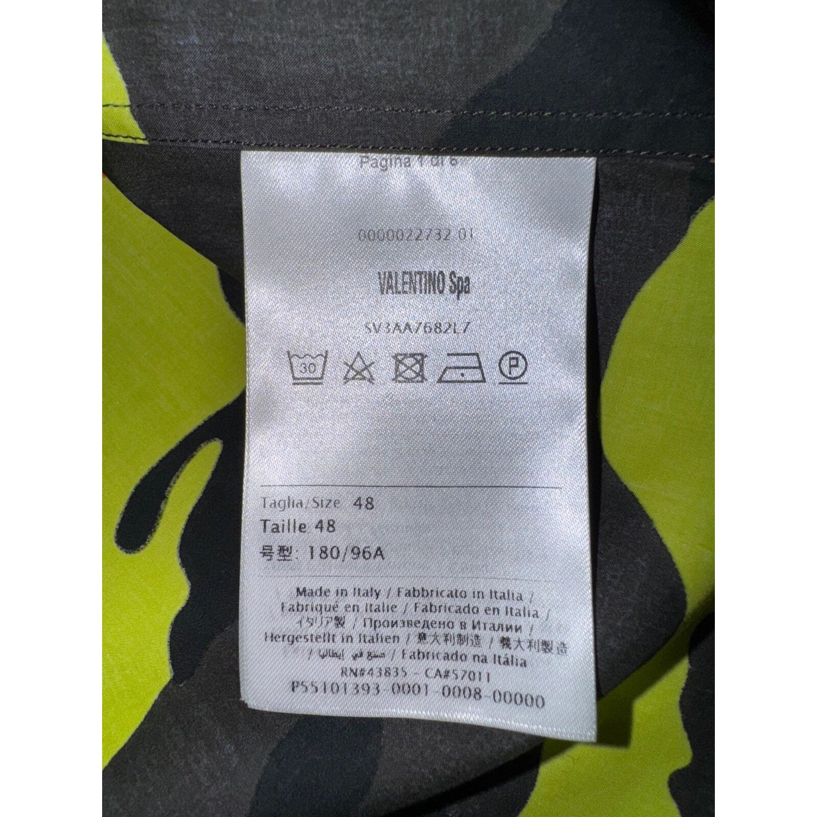 Valentino Valentino Camouflage Neon Cotton Short Sleeve Button Up Size US M / EU 48-50 / 2 - 10 Thumbnail