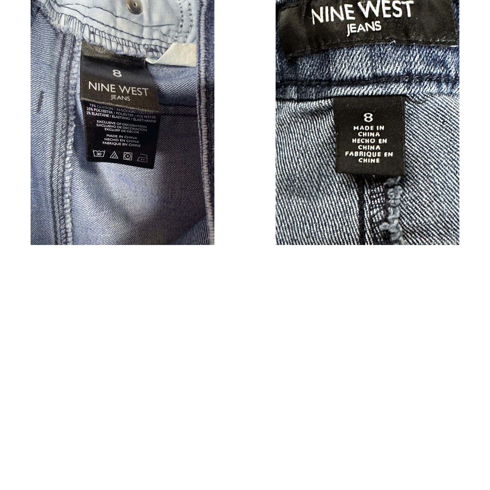 Nine West Nine West Jeans Womens 8 Straight Dark Wash Denim Stretch Studded 5-Pocket Regular Blue Mens Womens Boys Girls Size 30" / US 8 / IT 44 - 9 Thumbnail