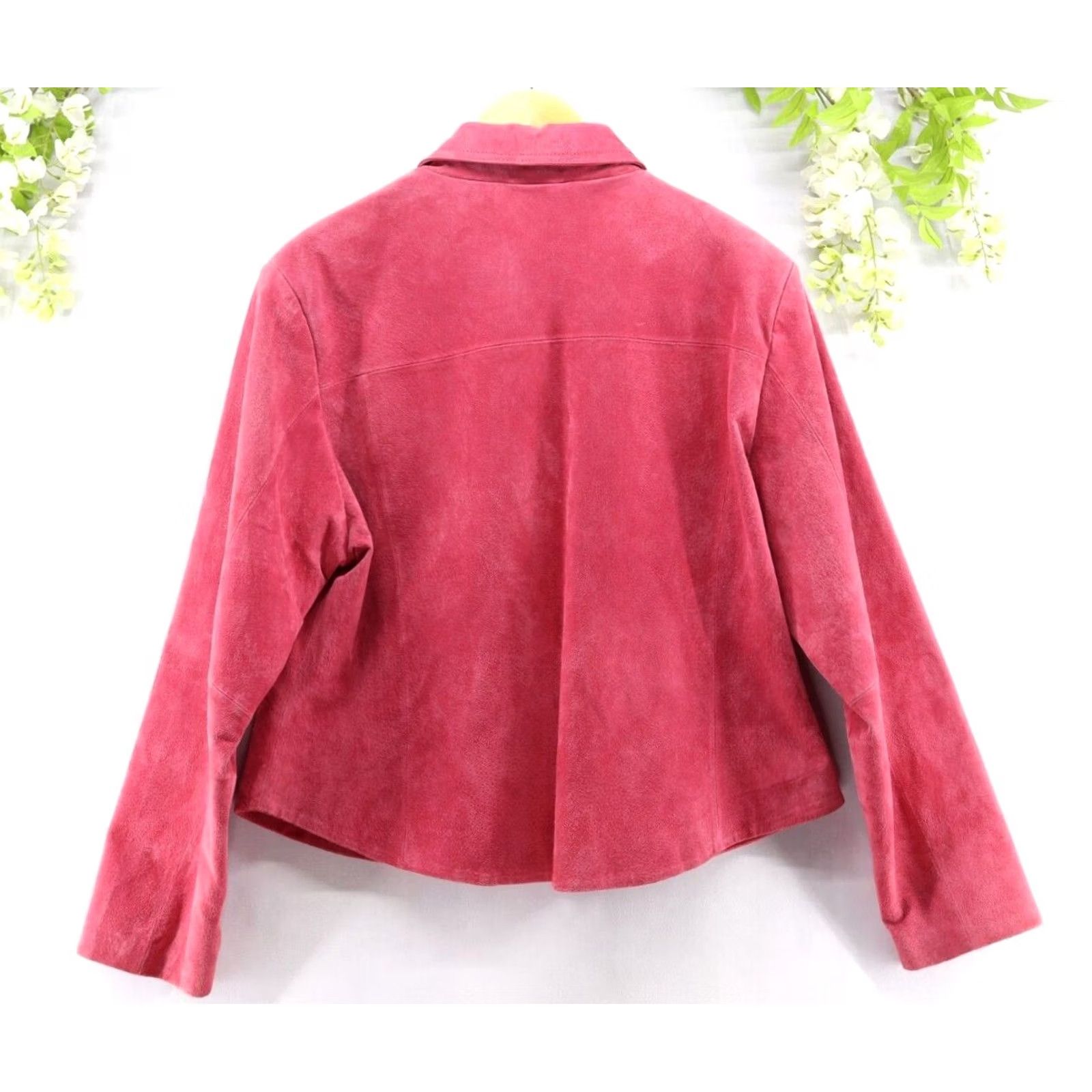 Coldwater Creek Coldwater Creek Women's Red Leather Snap Front Long Sleeve Jacket Sz L Size L / US 10 / IT 46 - 2 Thumbnail
