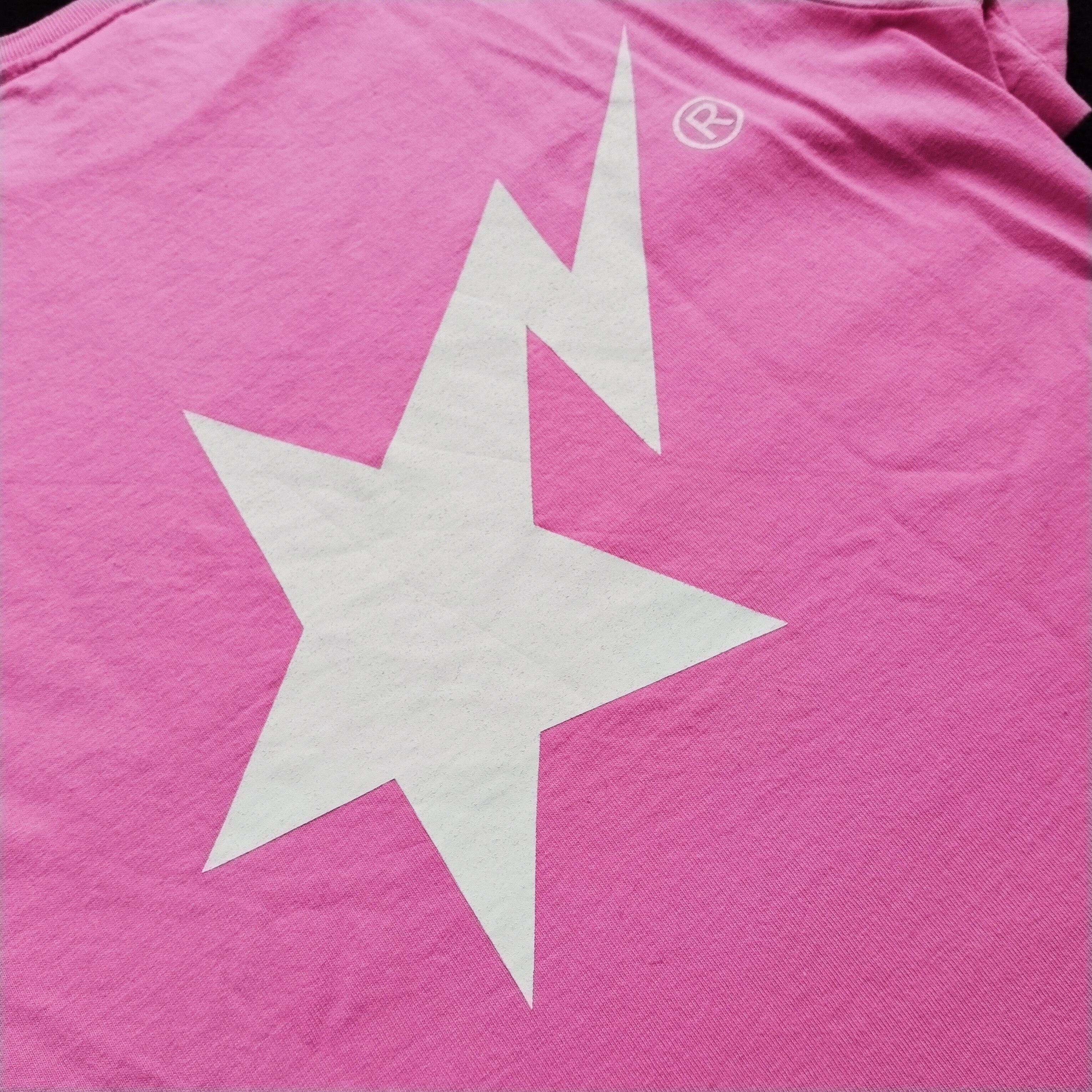 Bape Bape Point Ape and Sta Pink Tee Size S / US 4 / IT 40 - 2 Thumbnail