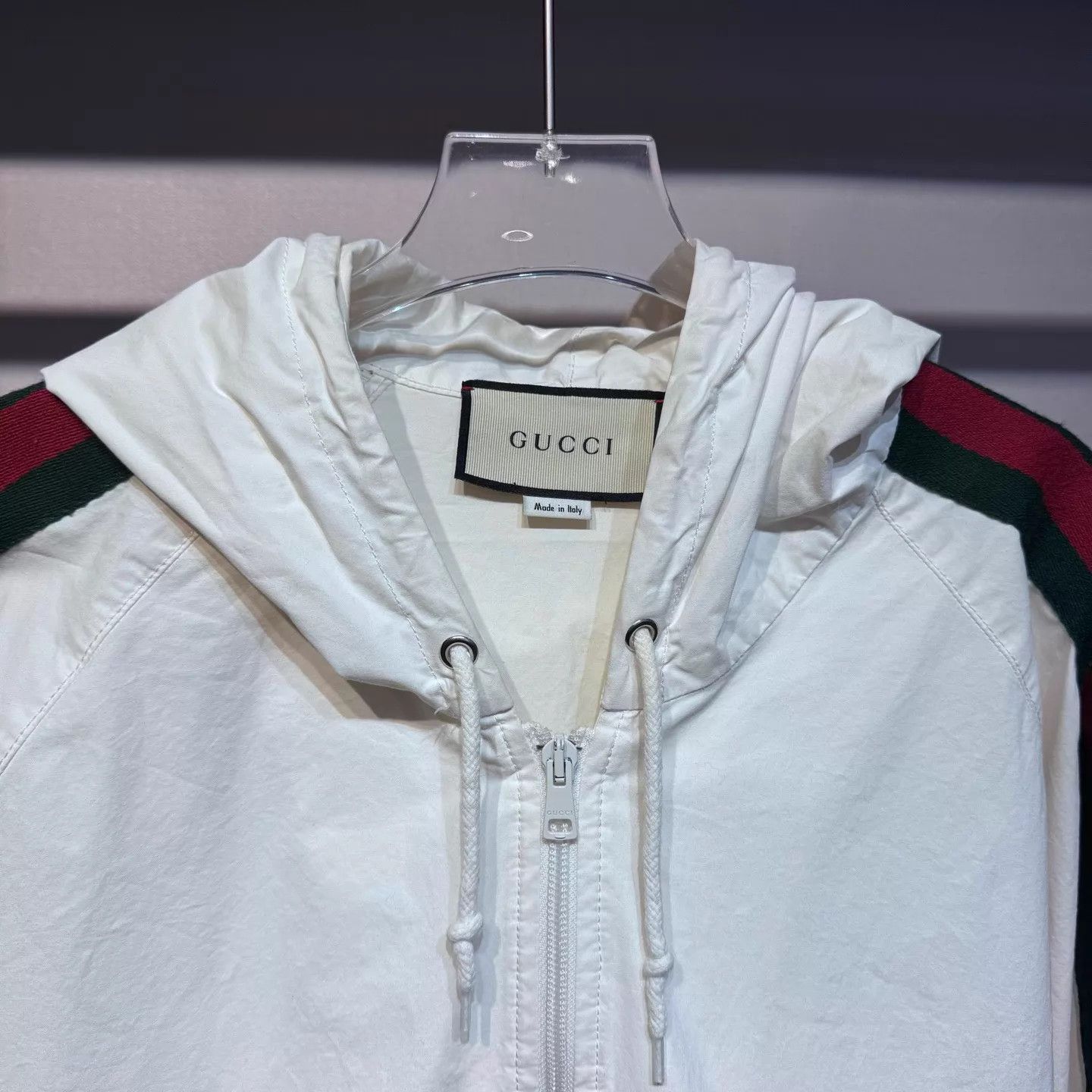 Gucci Gucci 3-color webbing white half-zip jacket new 48 Size US M / EU 48-50 / 2 - 5 Thumbnail